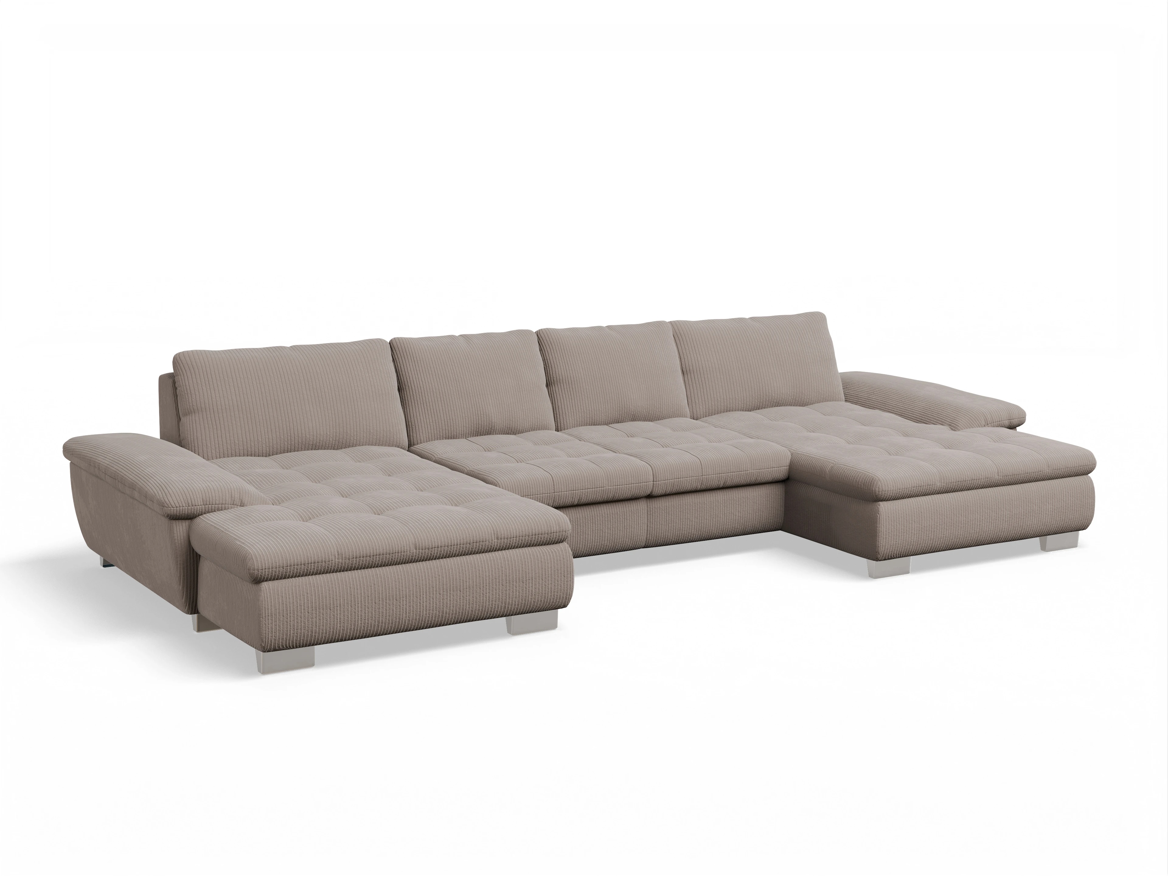 Ansicht des Produktes SC Smart 1007 Wohnlandschaft offen beidseitig in Stoff Braun