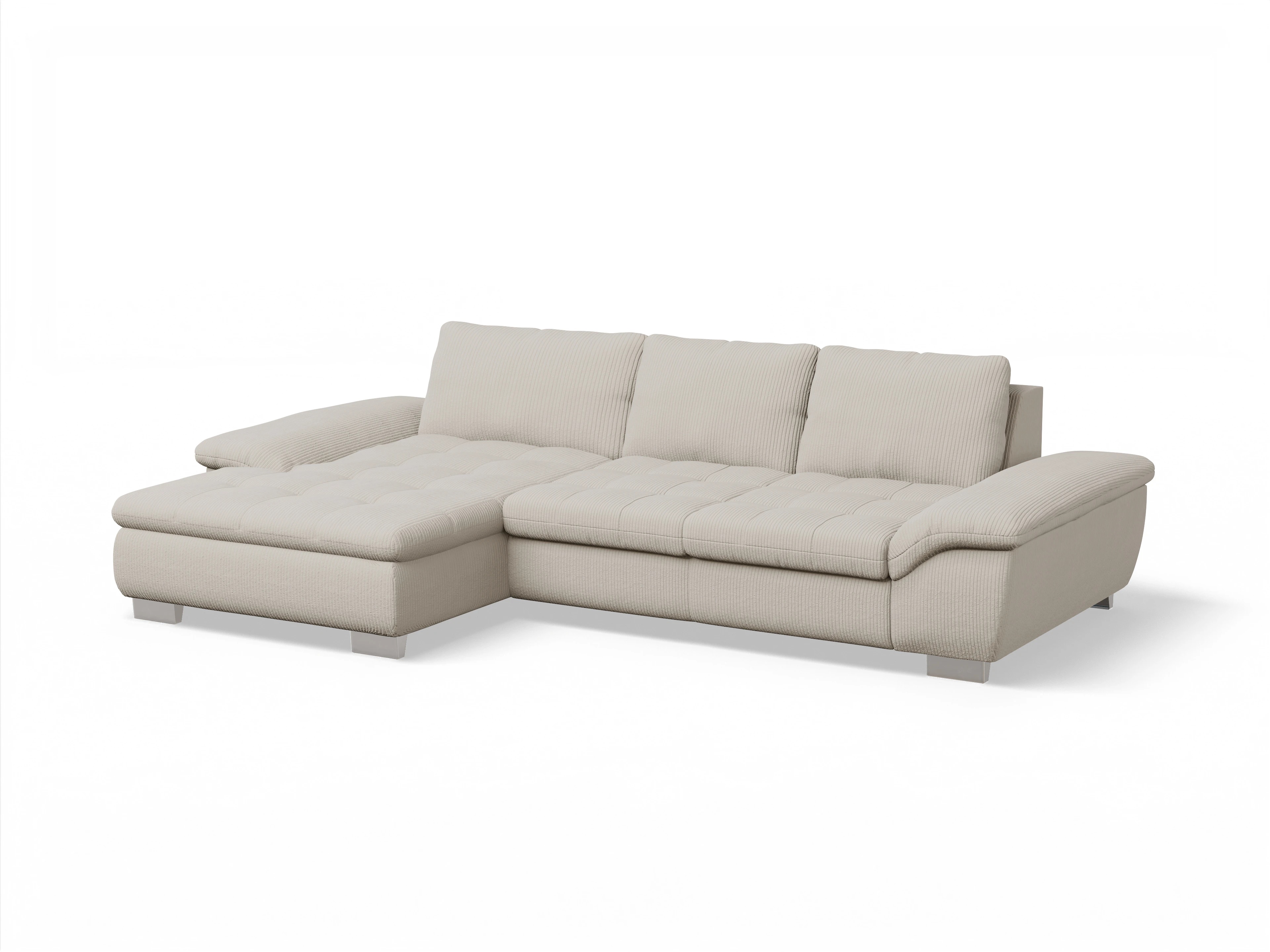 Ansicht des Produktes SC Smart 1007 Ecksofa links Abschluss offen in Stoff Beige