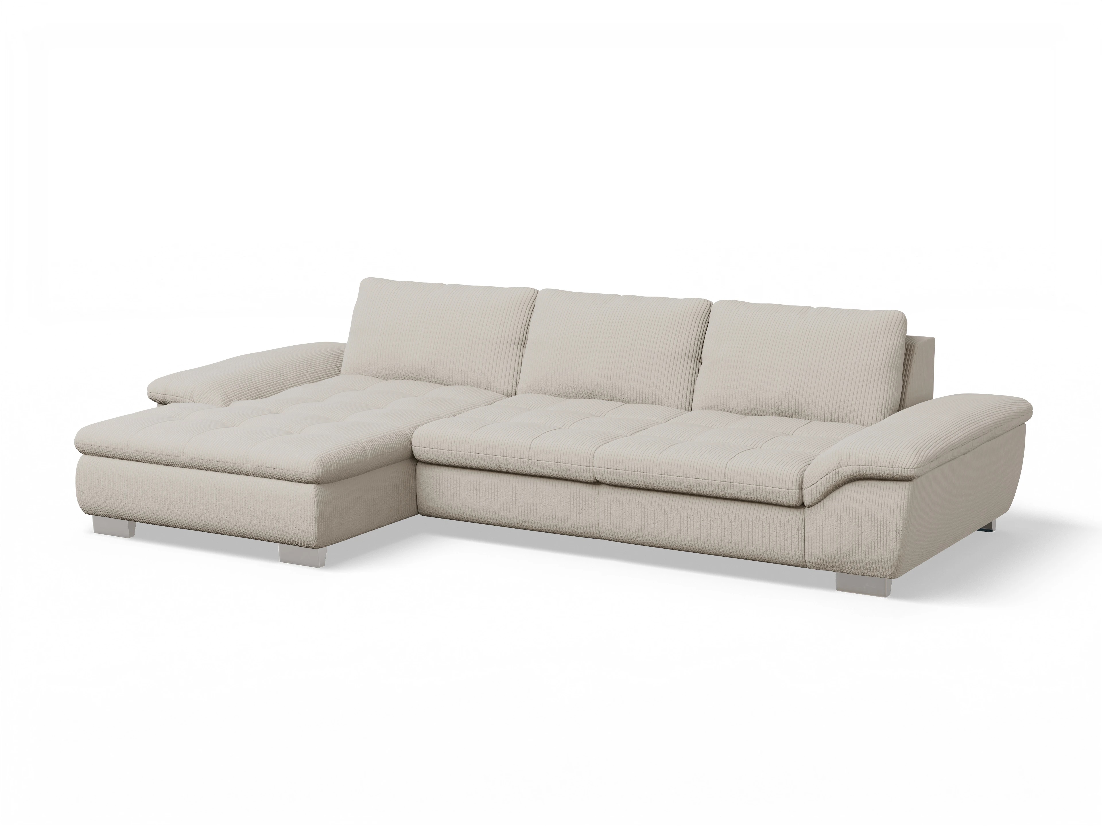 Ansicht des Produktes SC Smart 1007 Ecksofa links Abschluss offen in Stoff Beige
