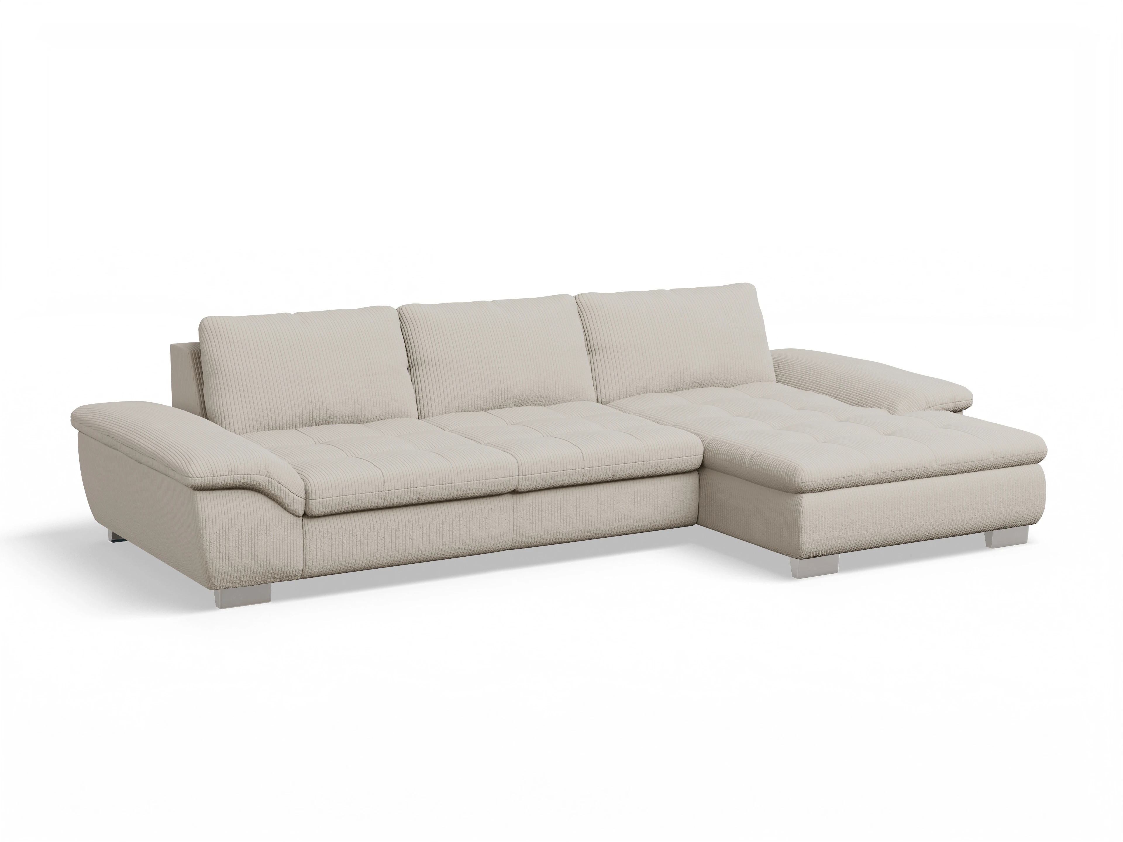 Ansicht des Produktes SC Smart 1007 Ecksofa rechts Abschluss offen in Stoff Beige