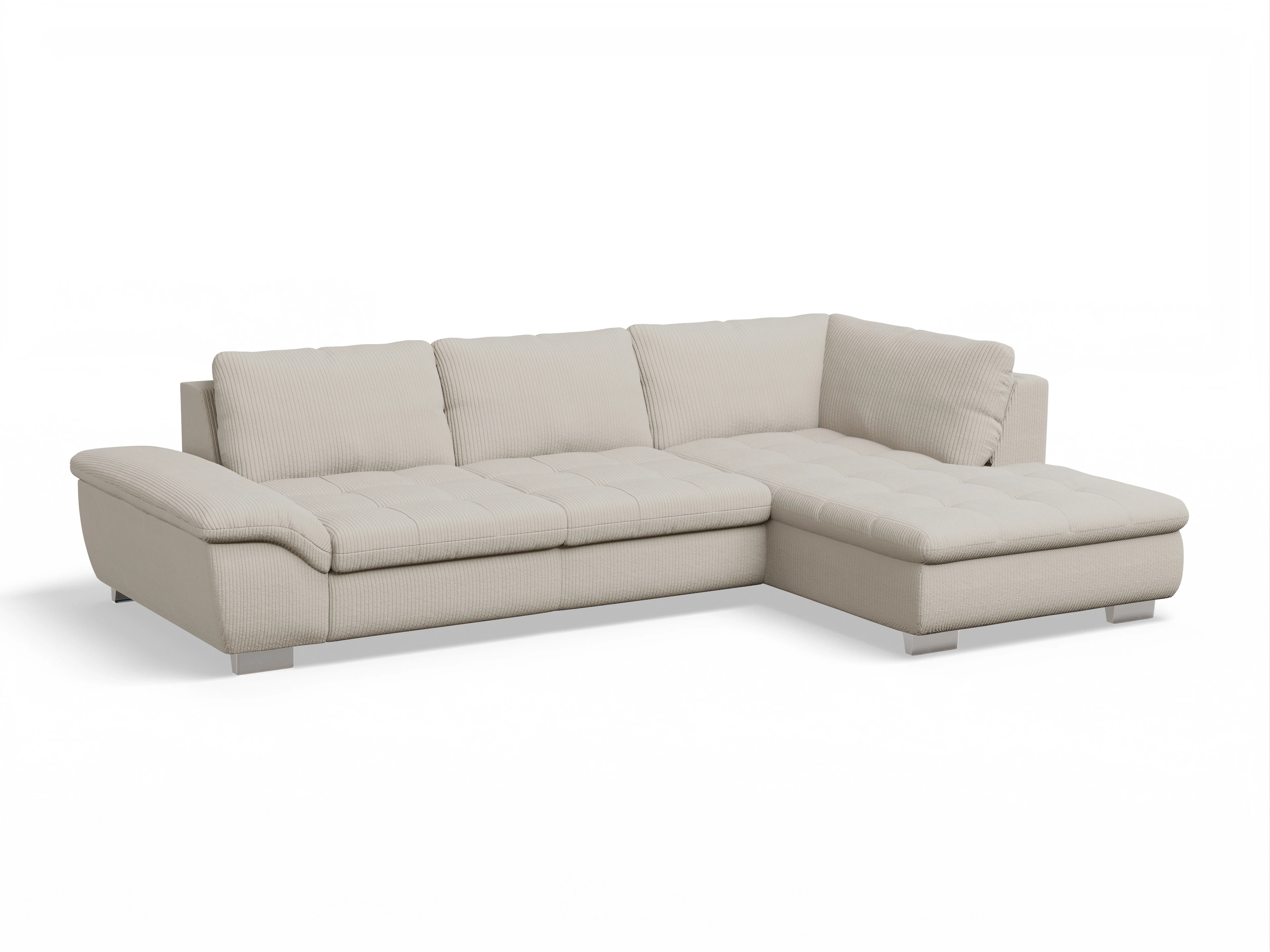 Ansicht des Produktes SC Smart 1007 Ecksofa rechts Abschluss offen in Stoff Beige