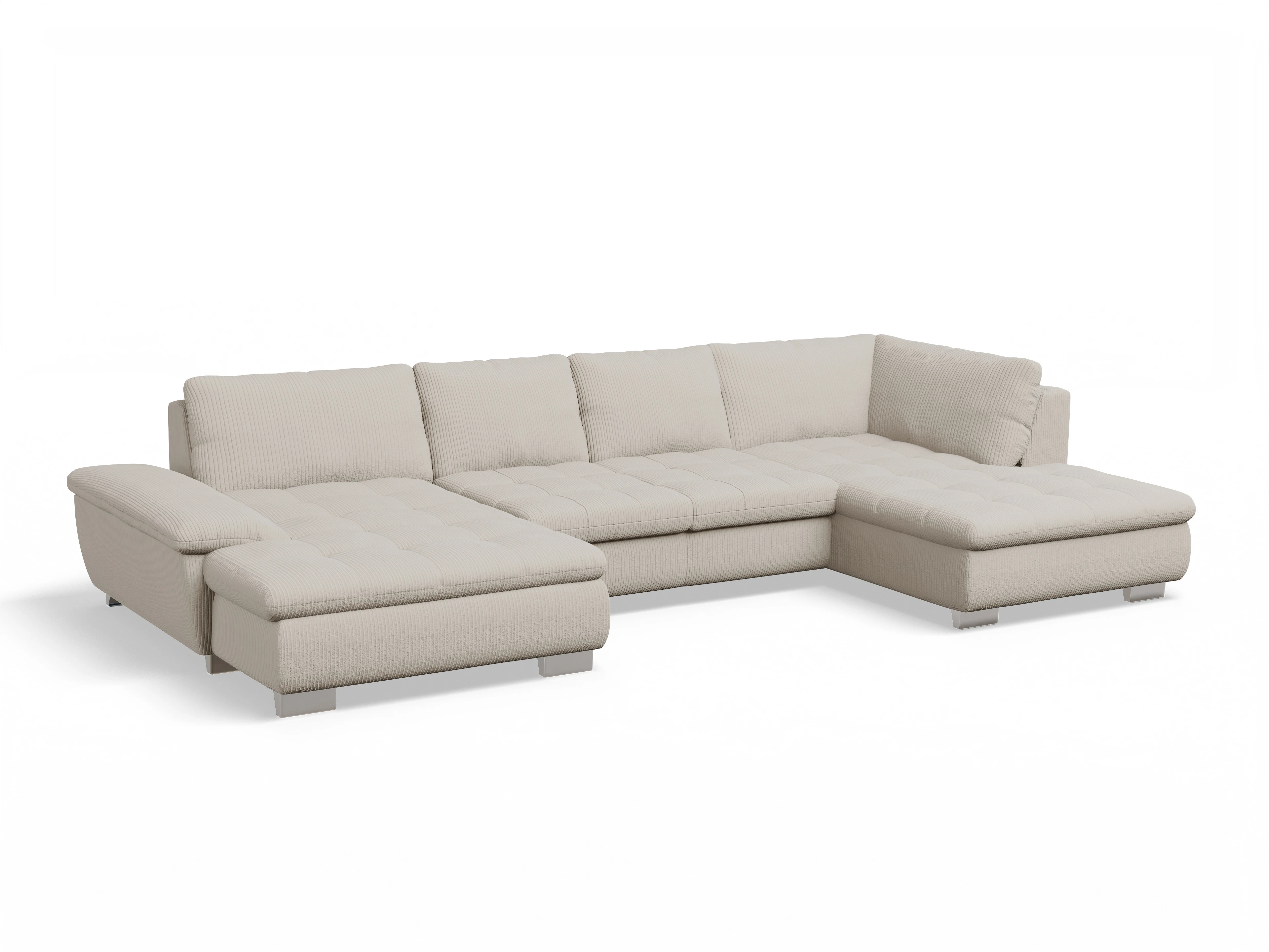 Ansicht des Produktes SC Smart 1007 Wohnlandschaft offen beidseitig in Stoff Beige