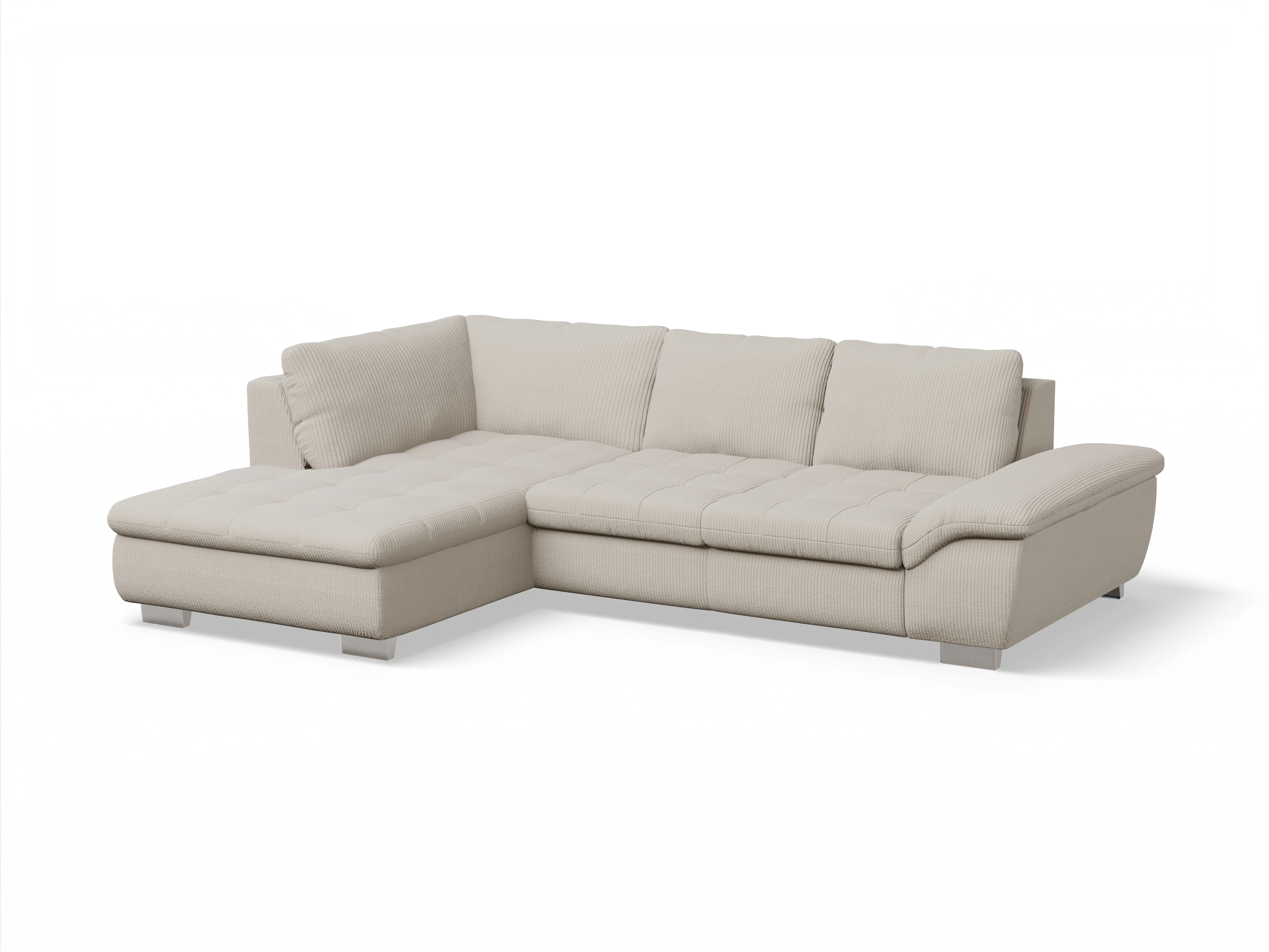 Ansicht des Produktes SC Smart 1007 Ecksofa links Abschluss offen in Stoff Beige