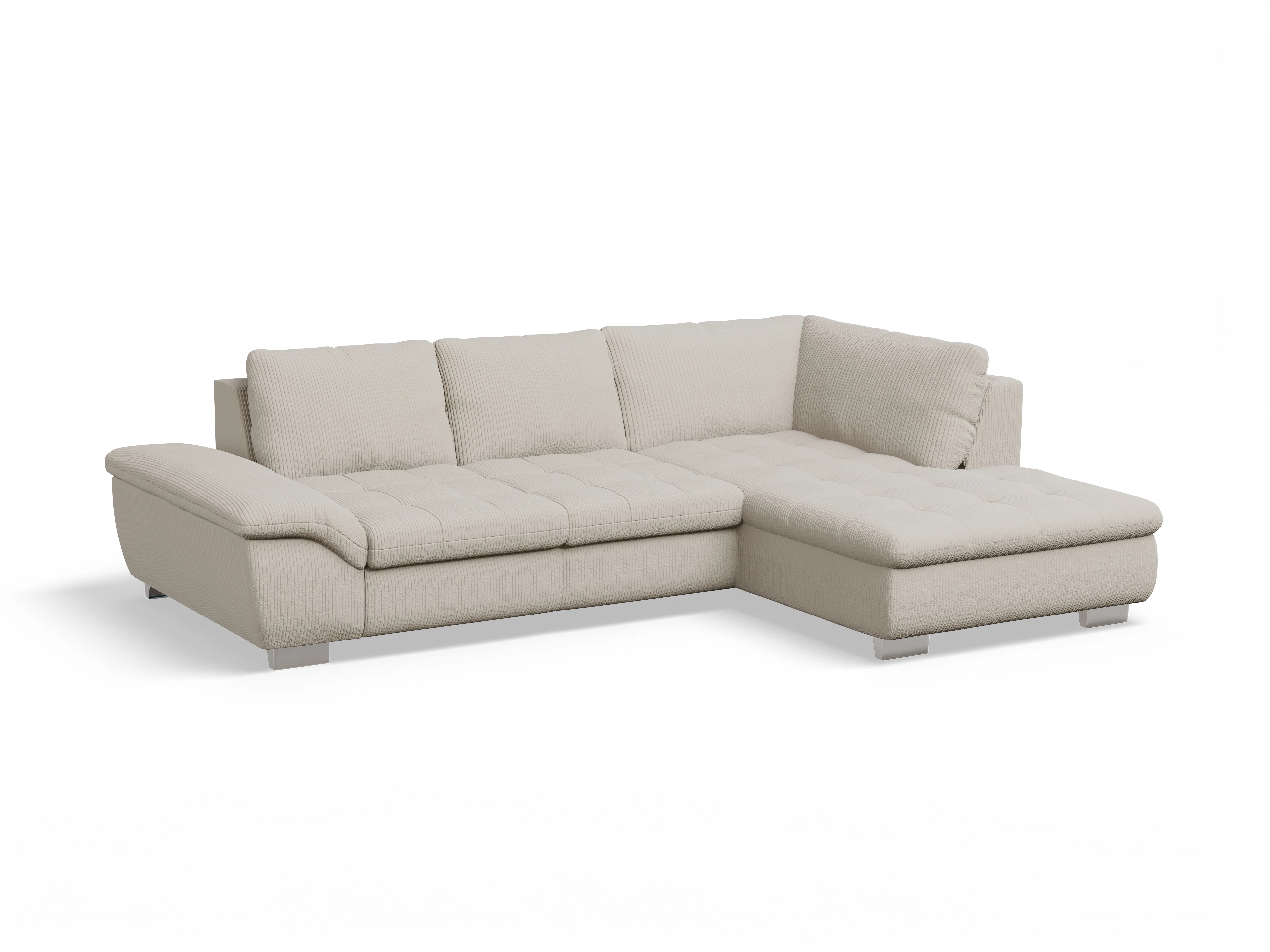 Ansicht des Produktes SC Smart 1007 Ecksofa rechts Abschluss offen in Stoff Beige