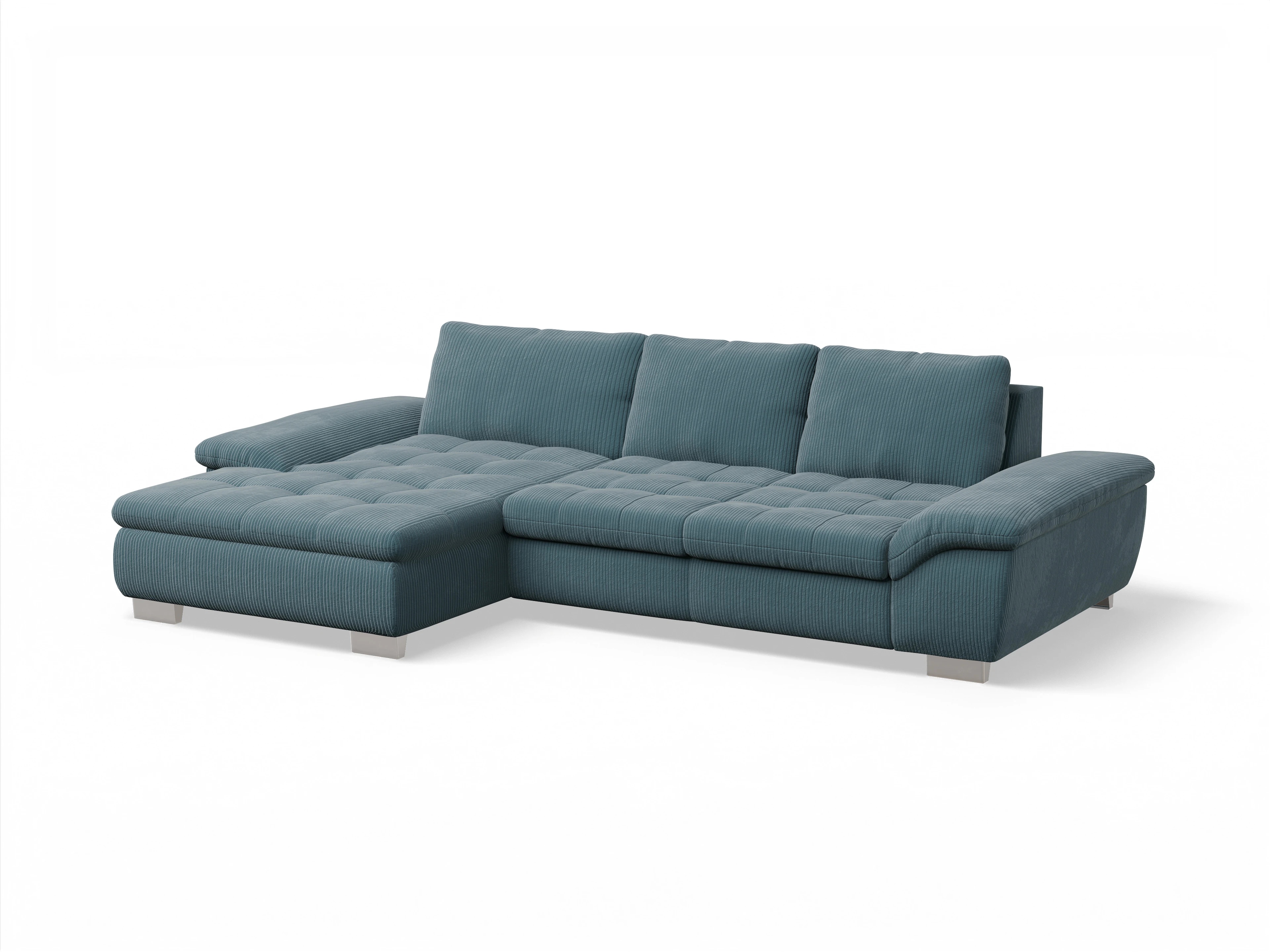 Ansicht des Produktes SC Smart 1007 Ecksofa links Abschluss offen in Stoff Blau