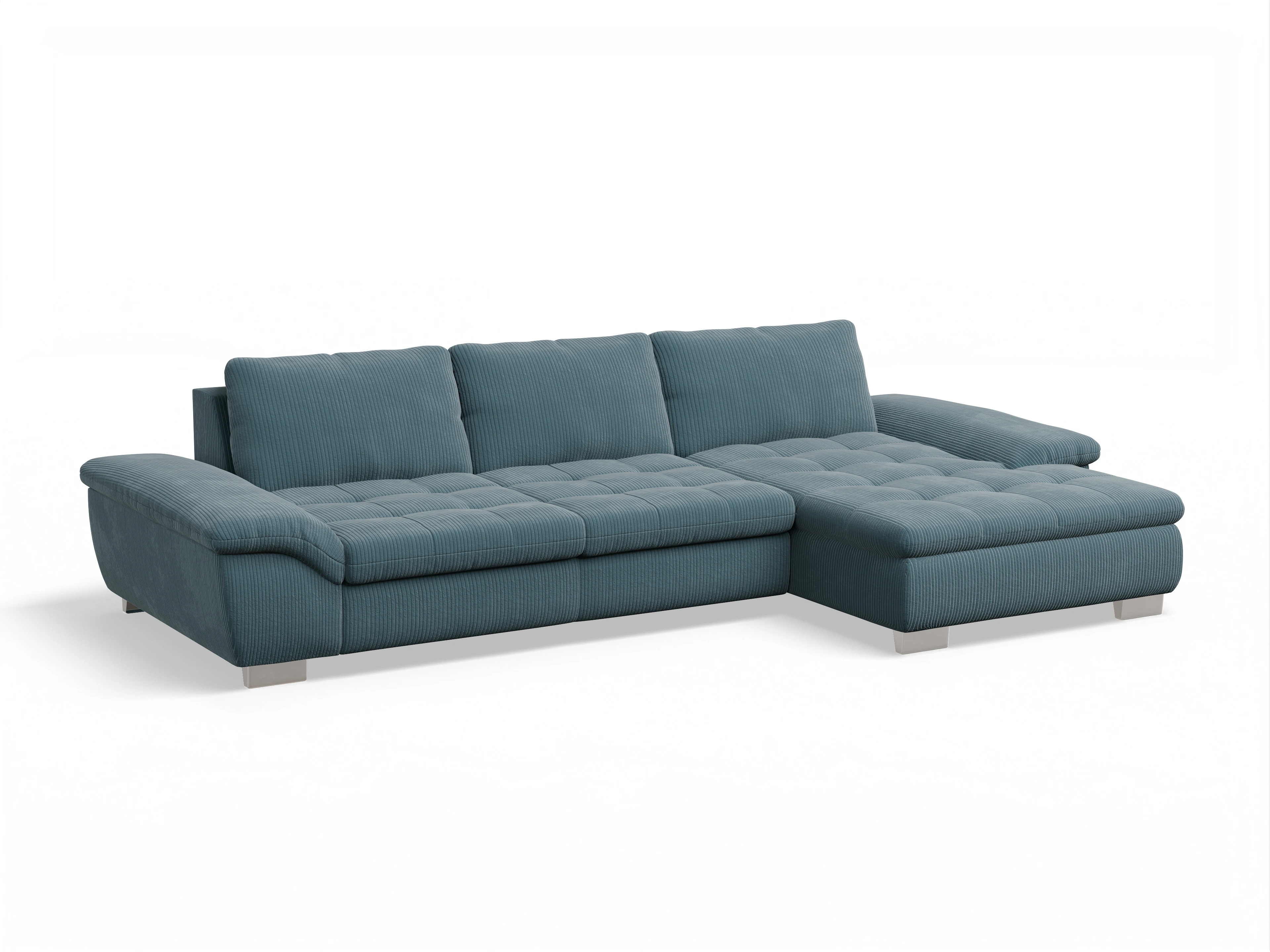 Ansicht des Produktes SC Smart 1007 Ecksofa rechts Abschluss offen in Stoff Blau