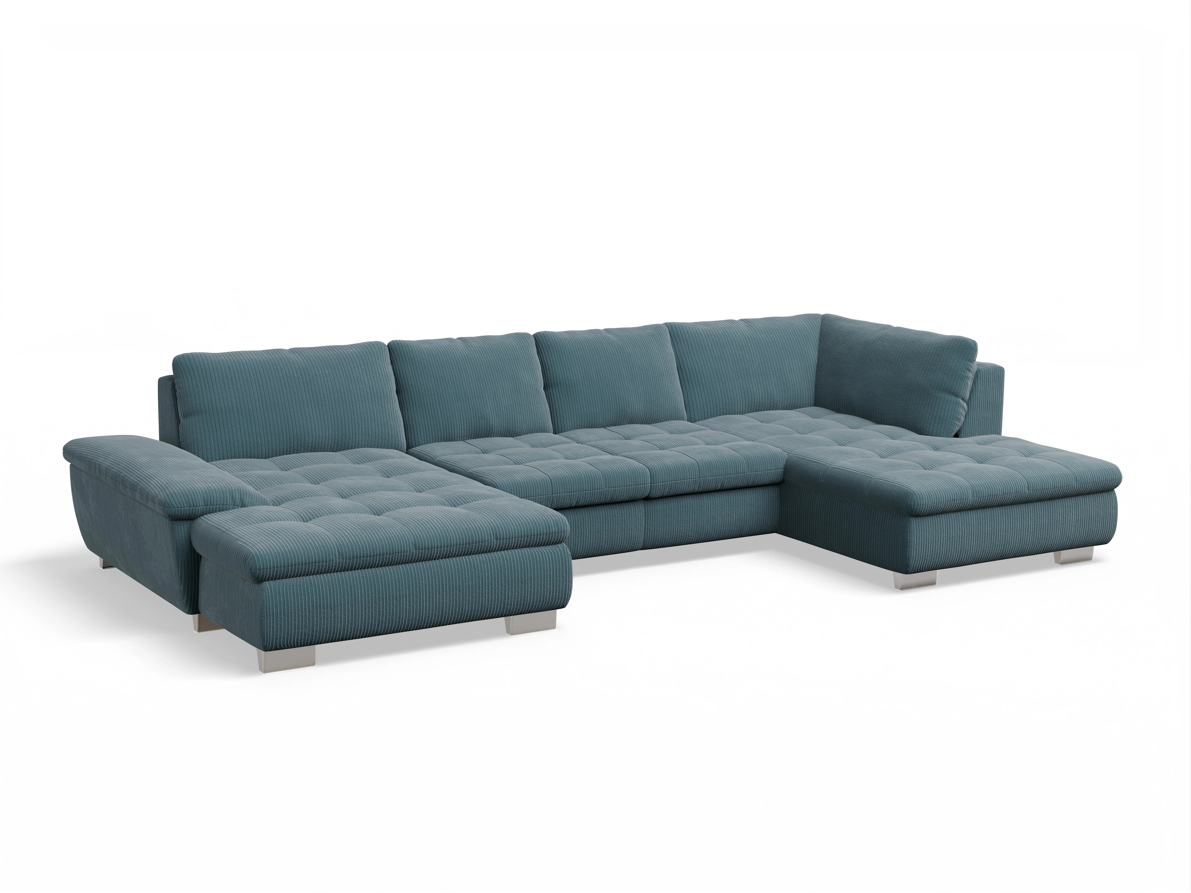 Ansicht des Produktes SC Smart 1007 Wohnlandschaft offen beidseitig in Stoff Blau