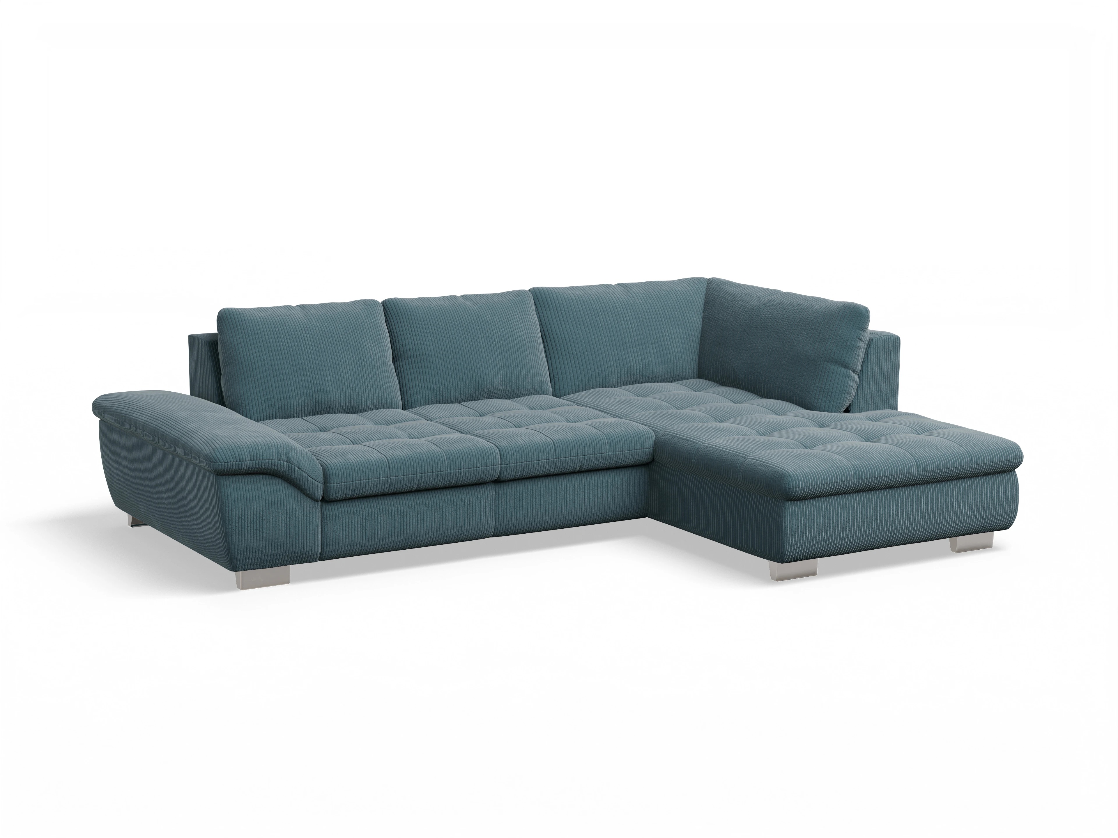 Ansicht des Produktes SC Smart 1007 Ecksofa rechts Abschluss offen in Stoff Blau