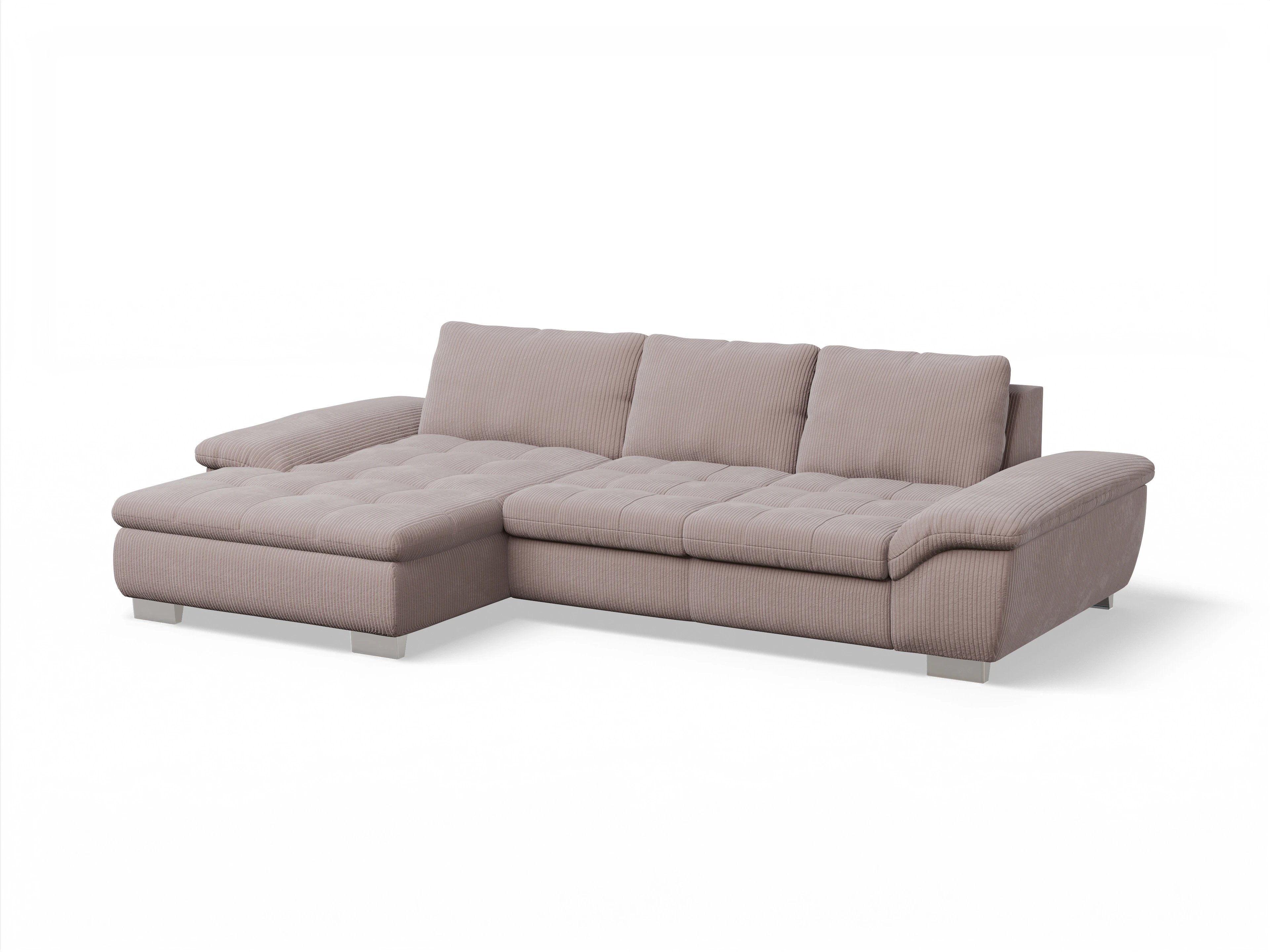 Ansicht des Produktes SC Smart 1007 Ecksofa links Abschluss offen in Stoff Rosa