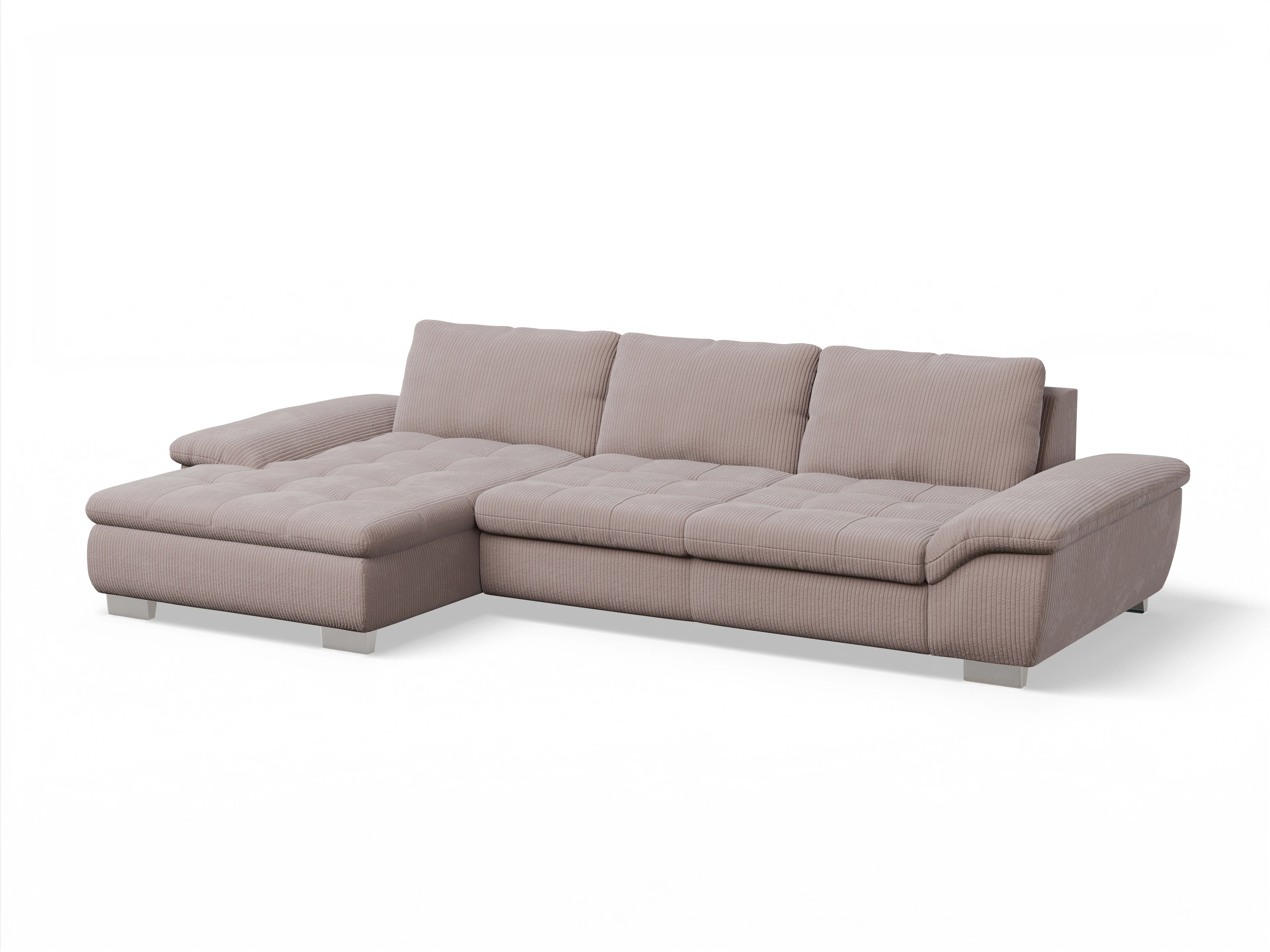 Ansicht des Produktes SC Smart 1007 Ecksofa links Abschluss offen in Stoff Rosa