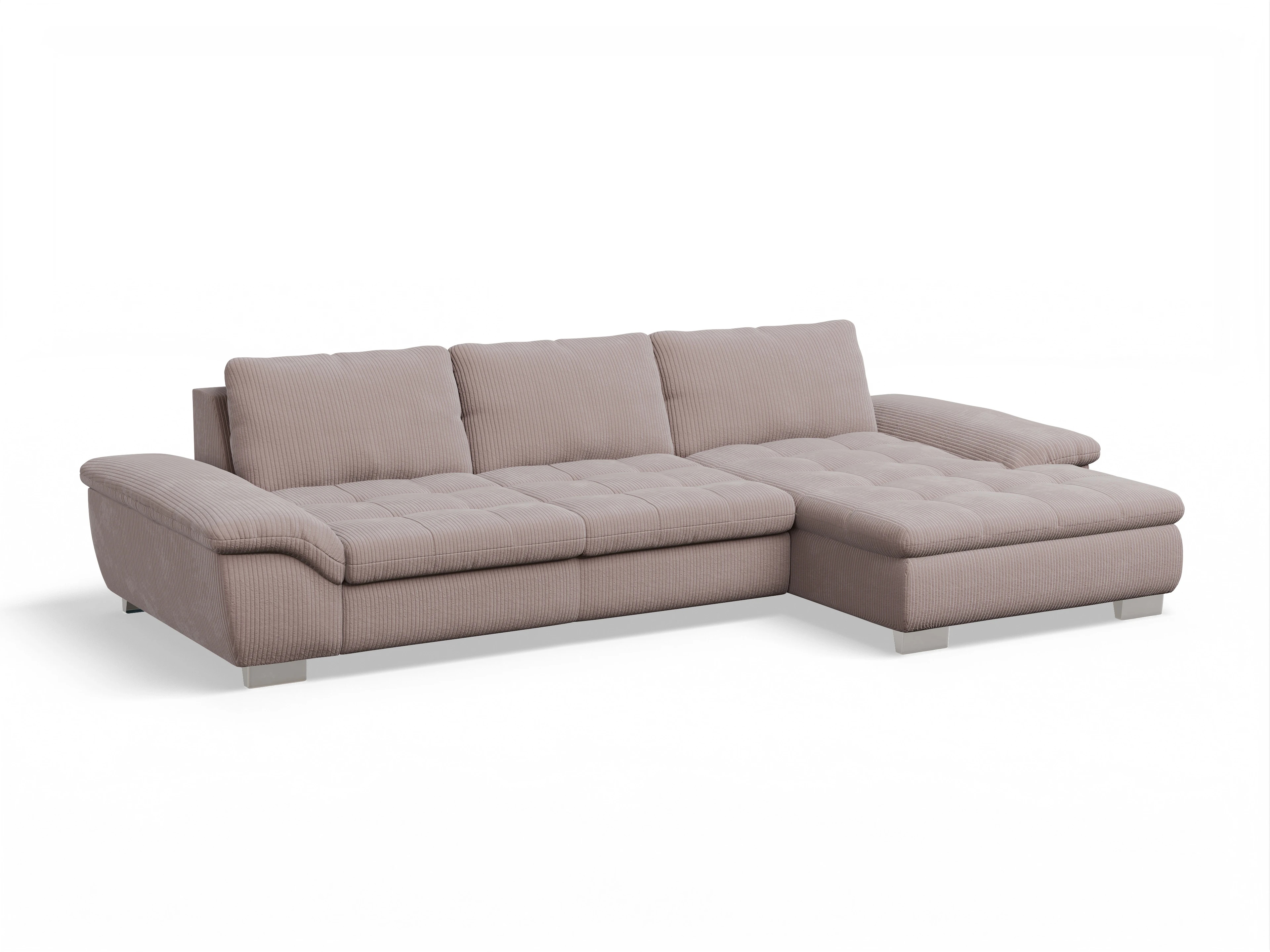 Ansicht des Produktes SC Smart 1007 Ecksofa rechts Abschluss offen in Stoff Rosa