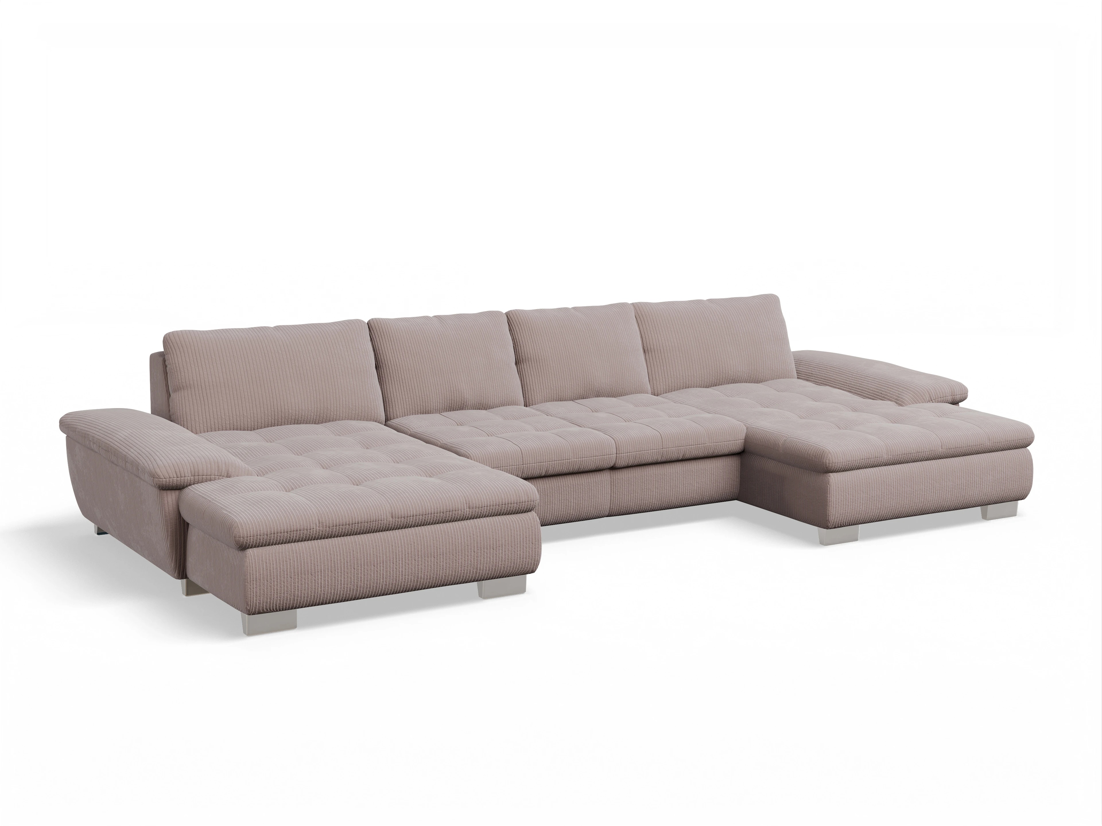 Ansicht des Produktes SC Smart 1007 Wohnlandschaft offen beidseitig in Stoff Rosa