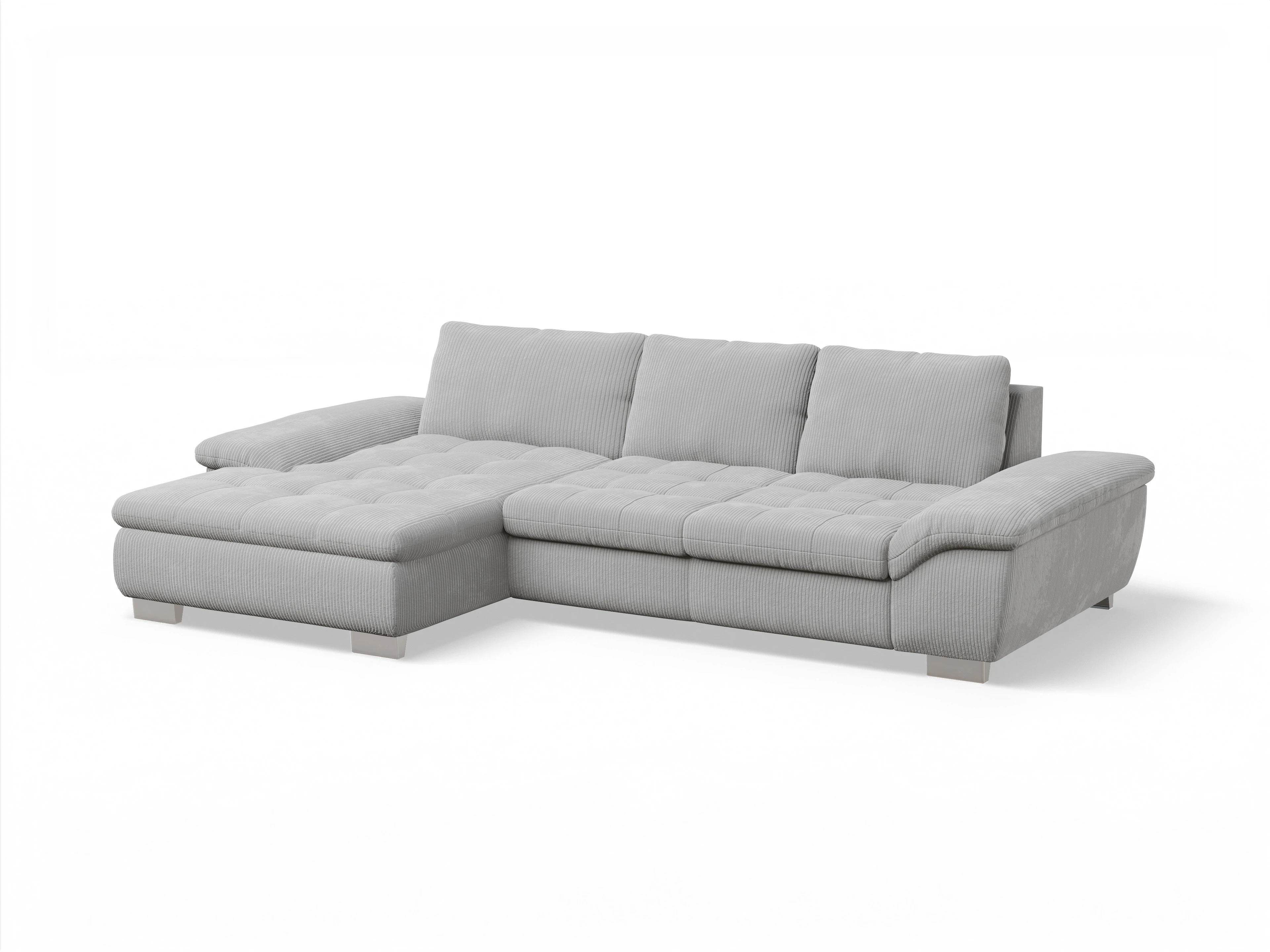 Ansicht des Produktes SC Smart 1007 Ecksofa links Abschluss offen in Stoff Grau