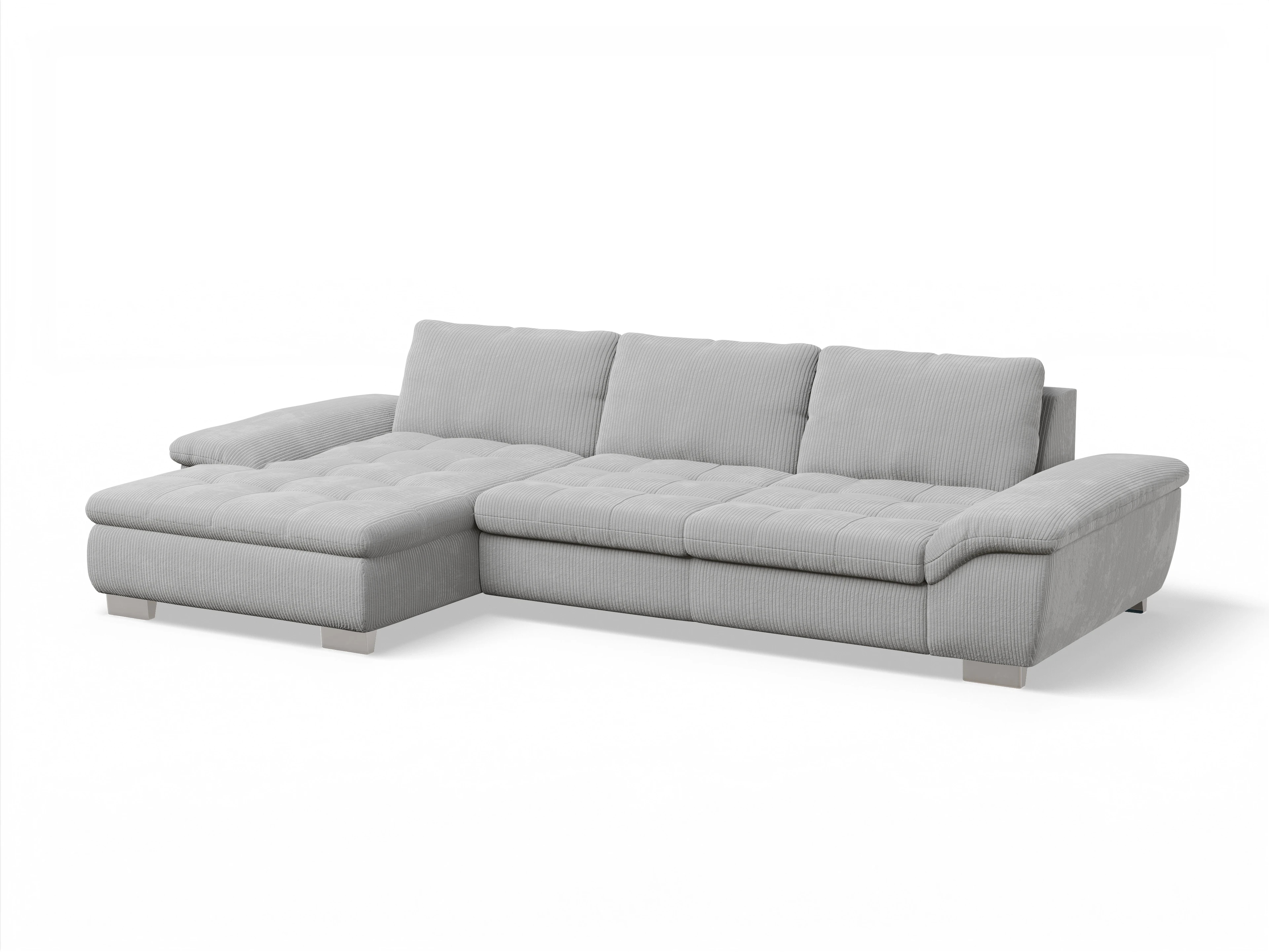 Ansicht des Produktes SC Smart 1007 Ecksofa links Abschluss offen in Stoff Grau