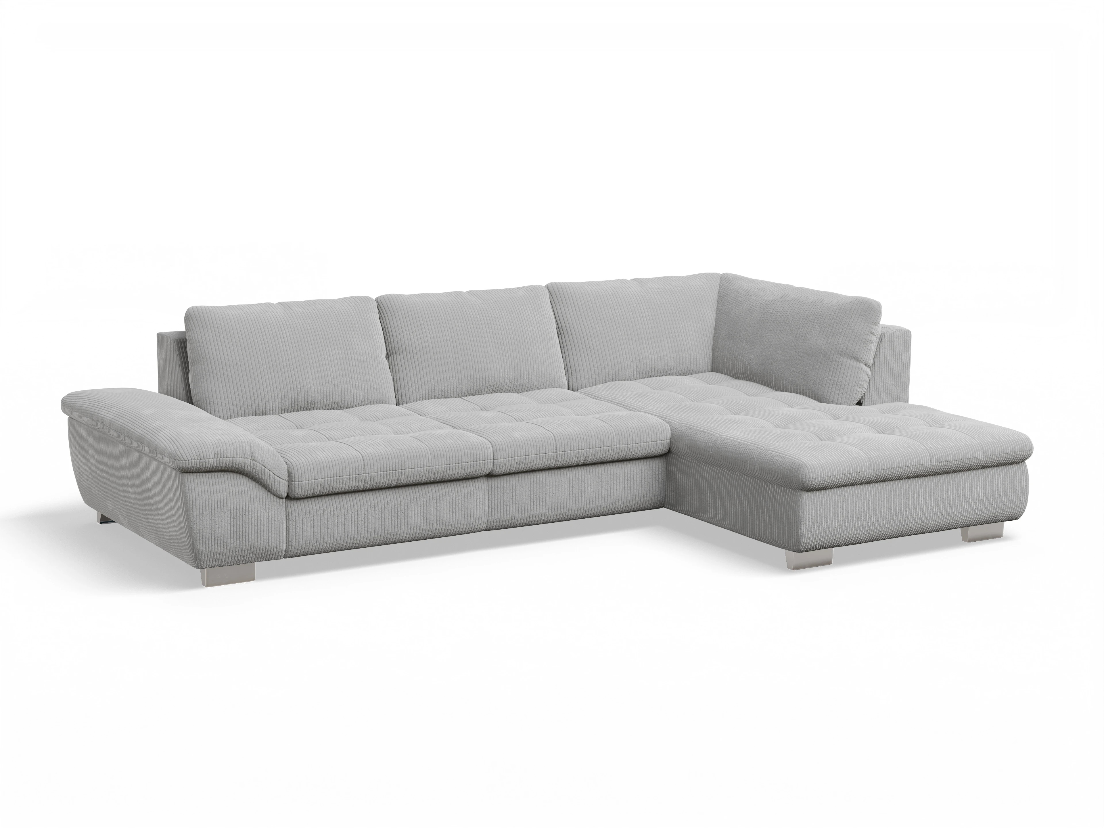 Ansicht des Produktes SC Smart 1007 Ecksofa rechts Abschluss offen in Stoff Grau