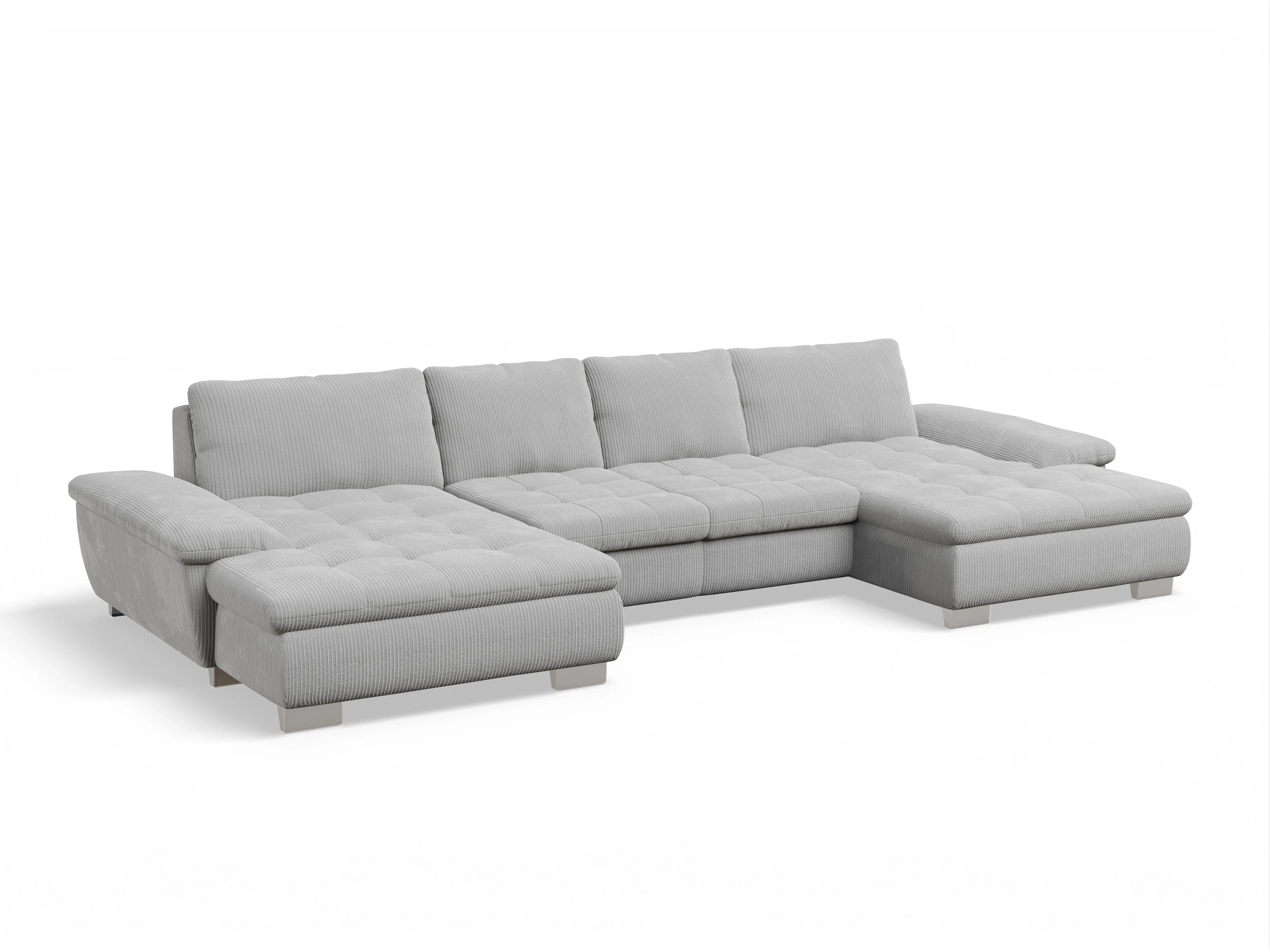 Ansicht des Produktes SC Smart 1007 Wohnlandschaft offen beidseitig in Stoff Grau