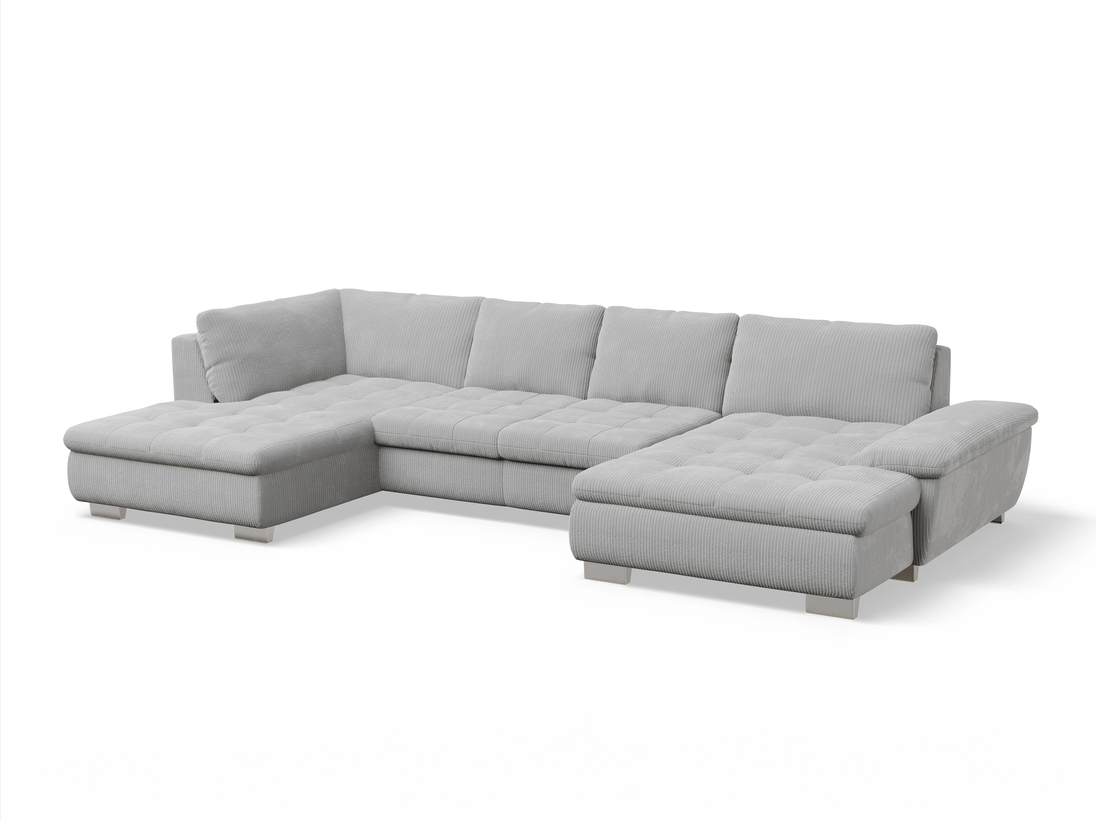 Ansicht des Produktes SC Smart 1007 Wohnlandschaft offen beidseitig in Stoff Grau