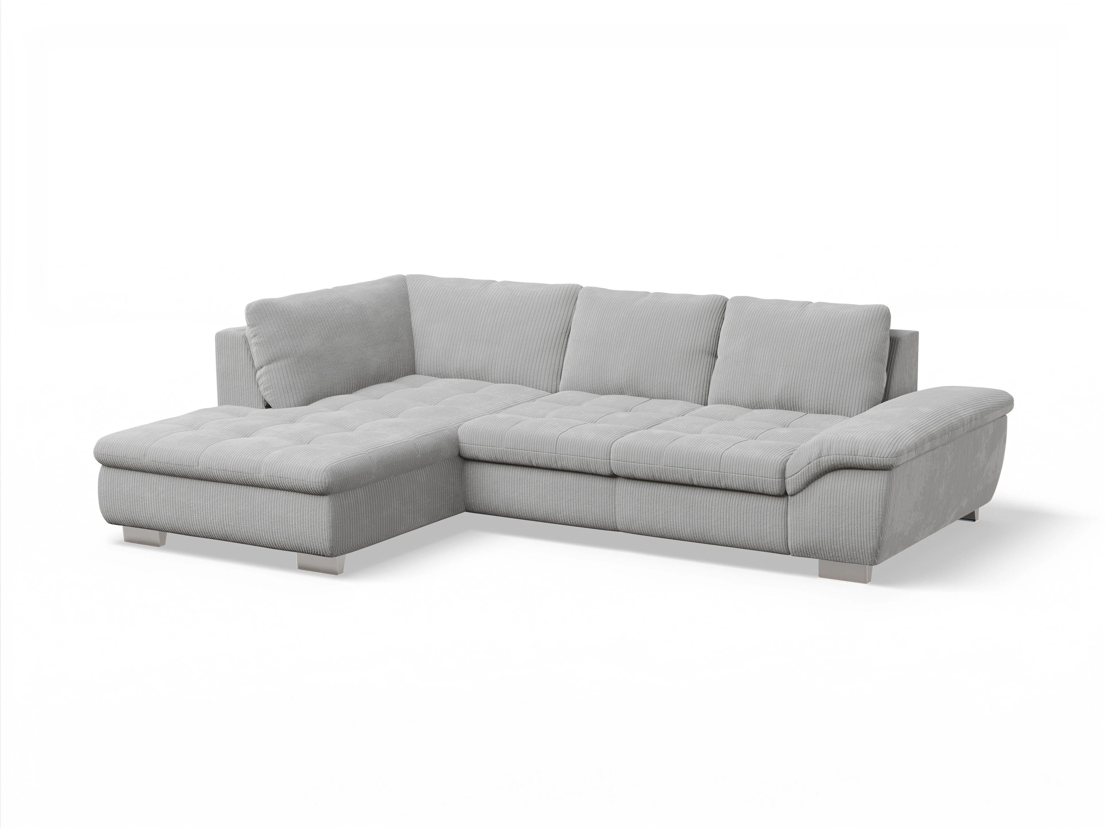 Ansicht des Produktes SC Smart 1007 Ecksofa links Abschluss offen in Stoff Grau