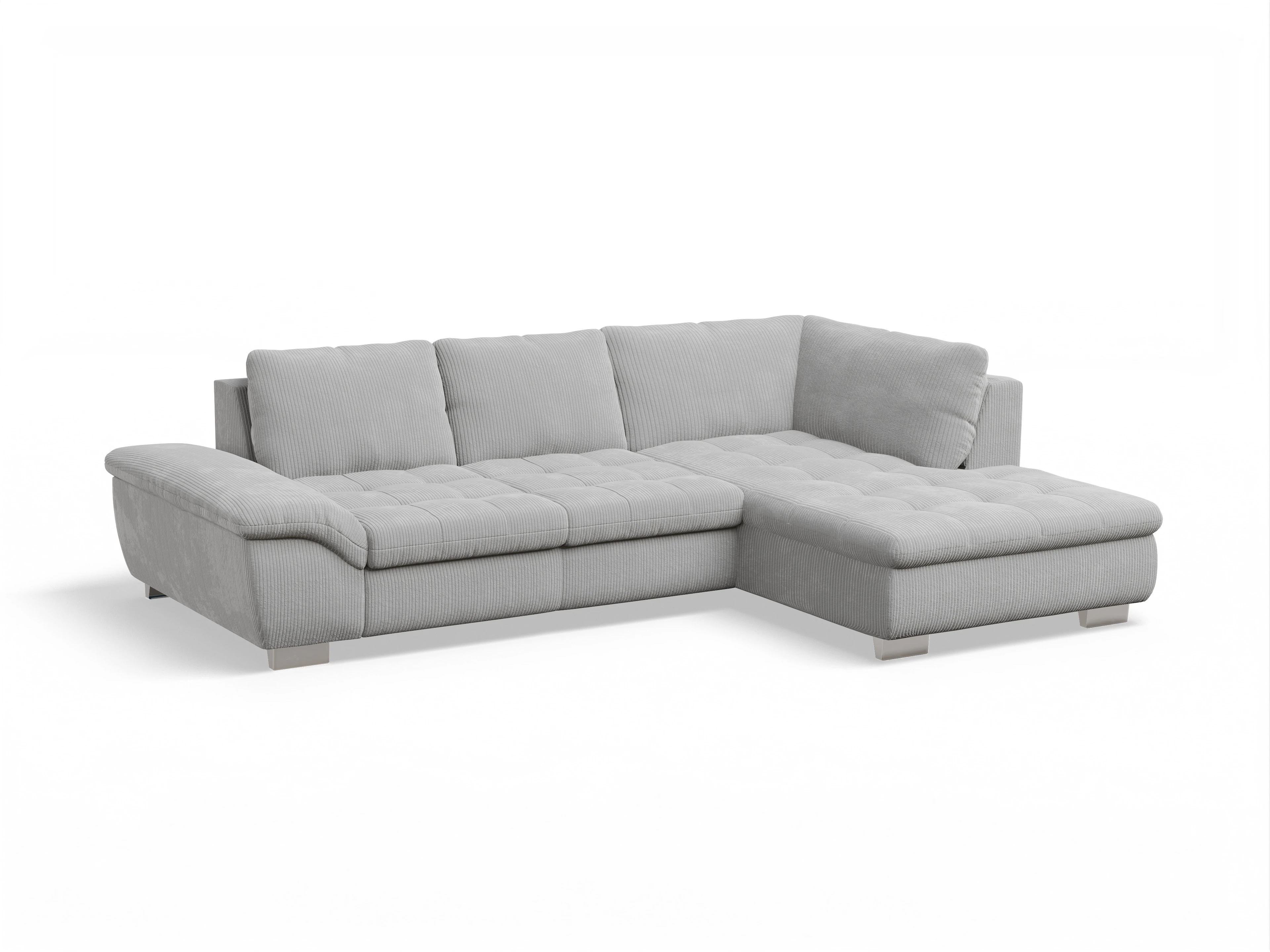 Ansicht des Produktes SC Smart 1007 Ecksofa rechts Abschluss offen in Stoff Grau