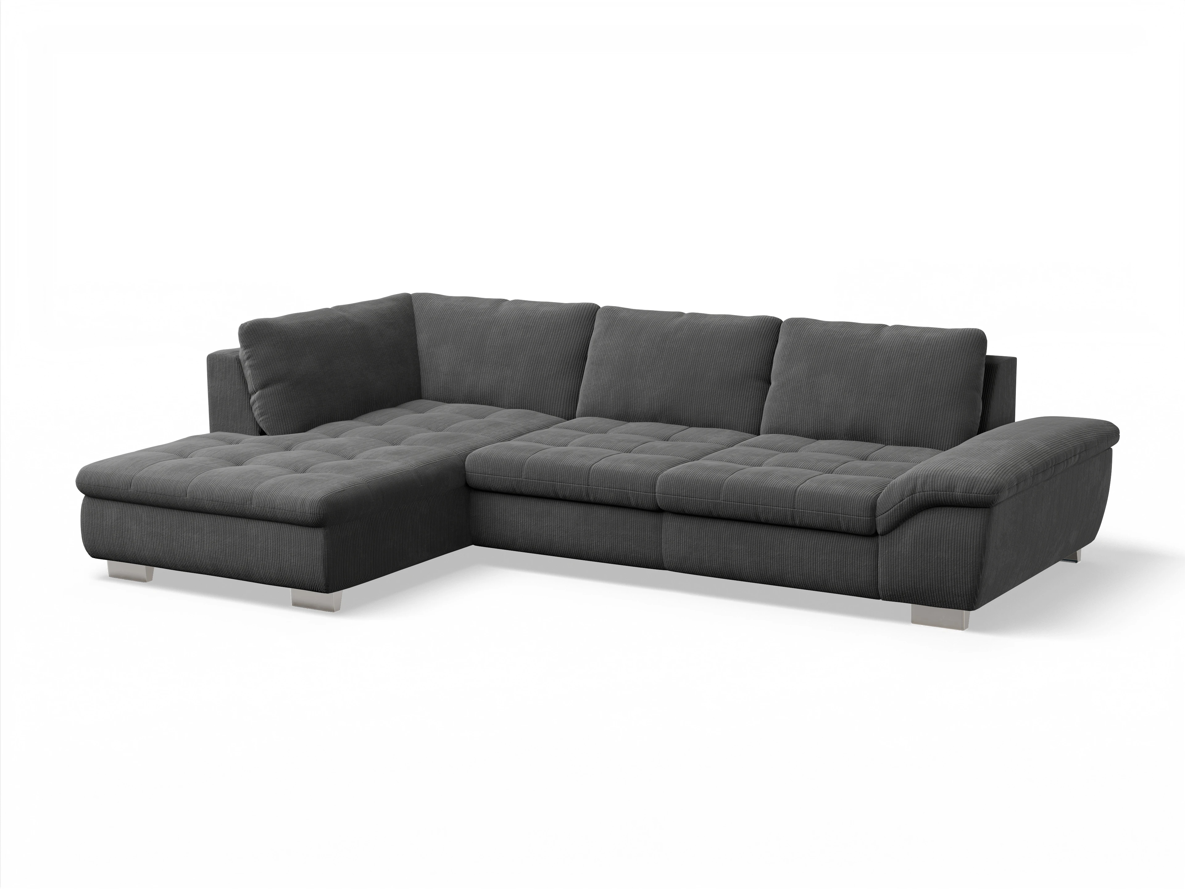 Ansicht des Produktes SC Smart 1007 Ecksofa links Abschluss offen in Stoff Grau