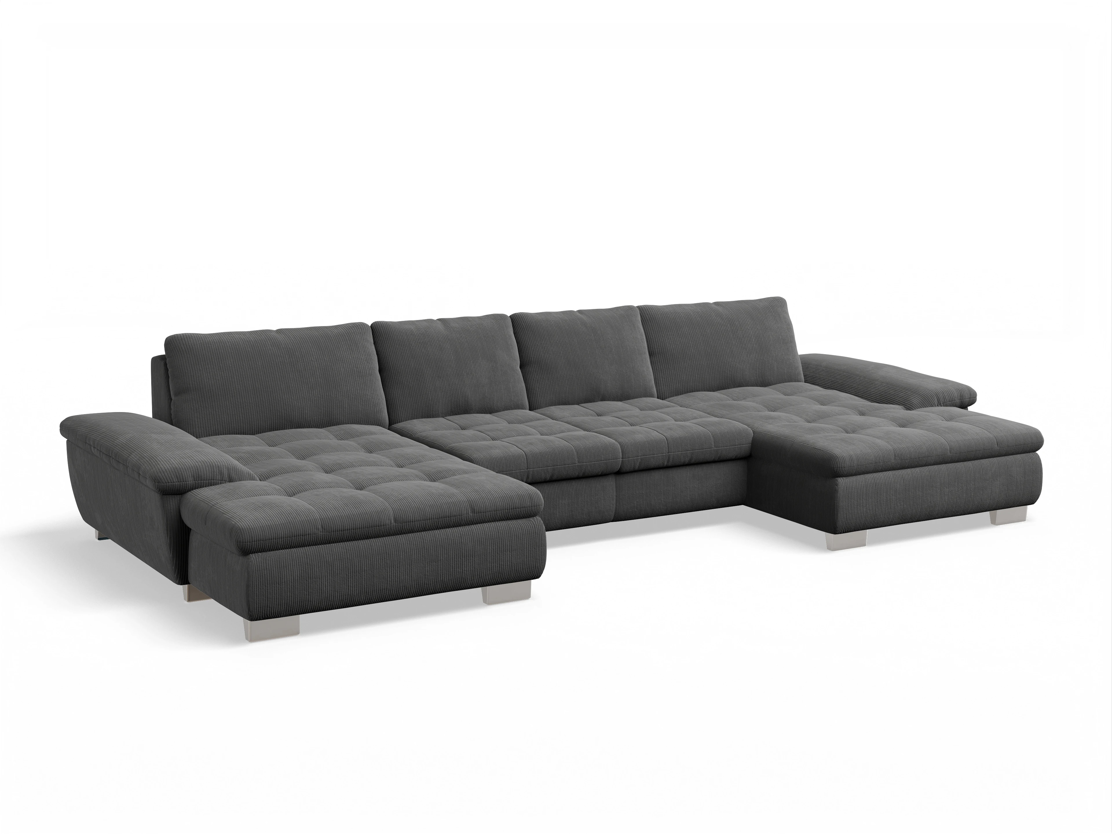 Ansicht des Produktes SC Smart 1007 Wohnlandschaft offen beidseitig in Stoff Grau