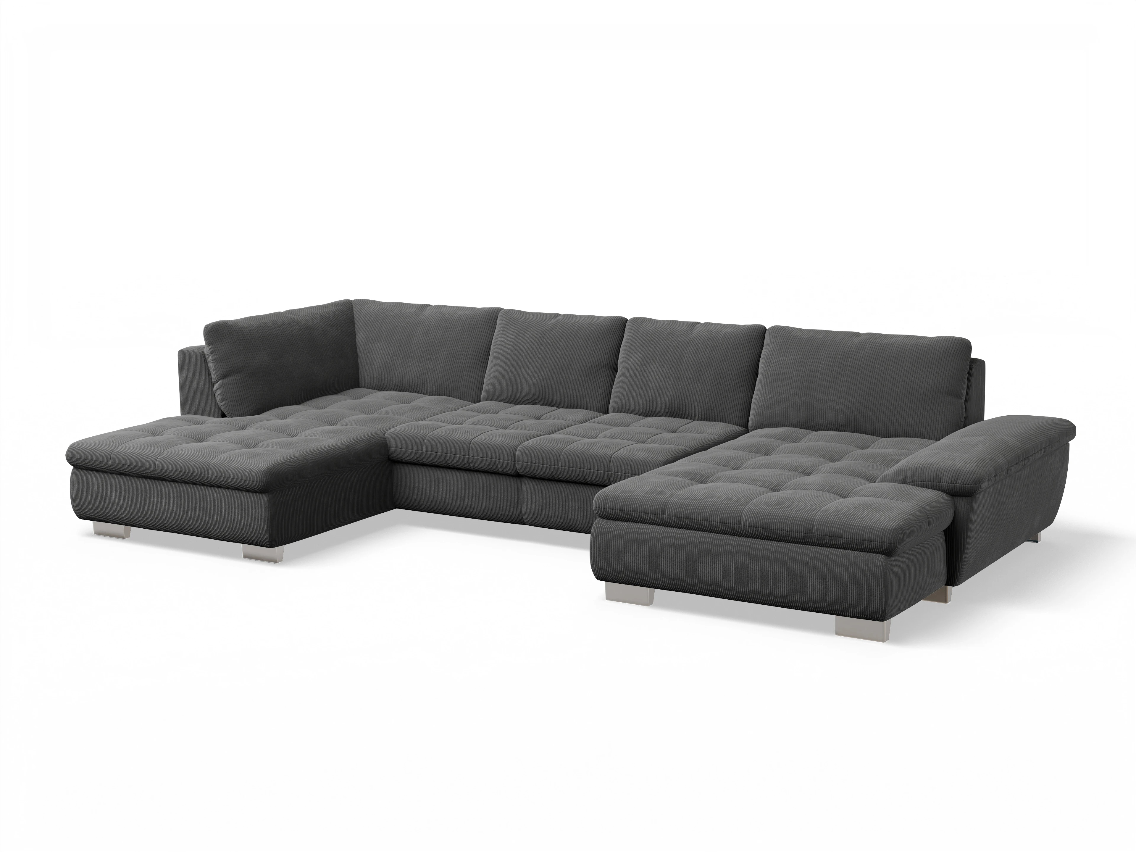 Ansicht des Produktes SC Smart 1007 Wohnlandschaft offen beidseitig in Stoff Grau