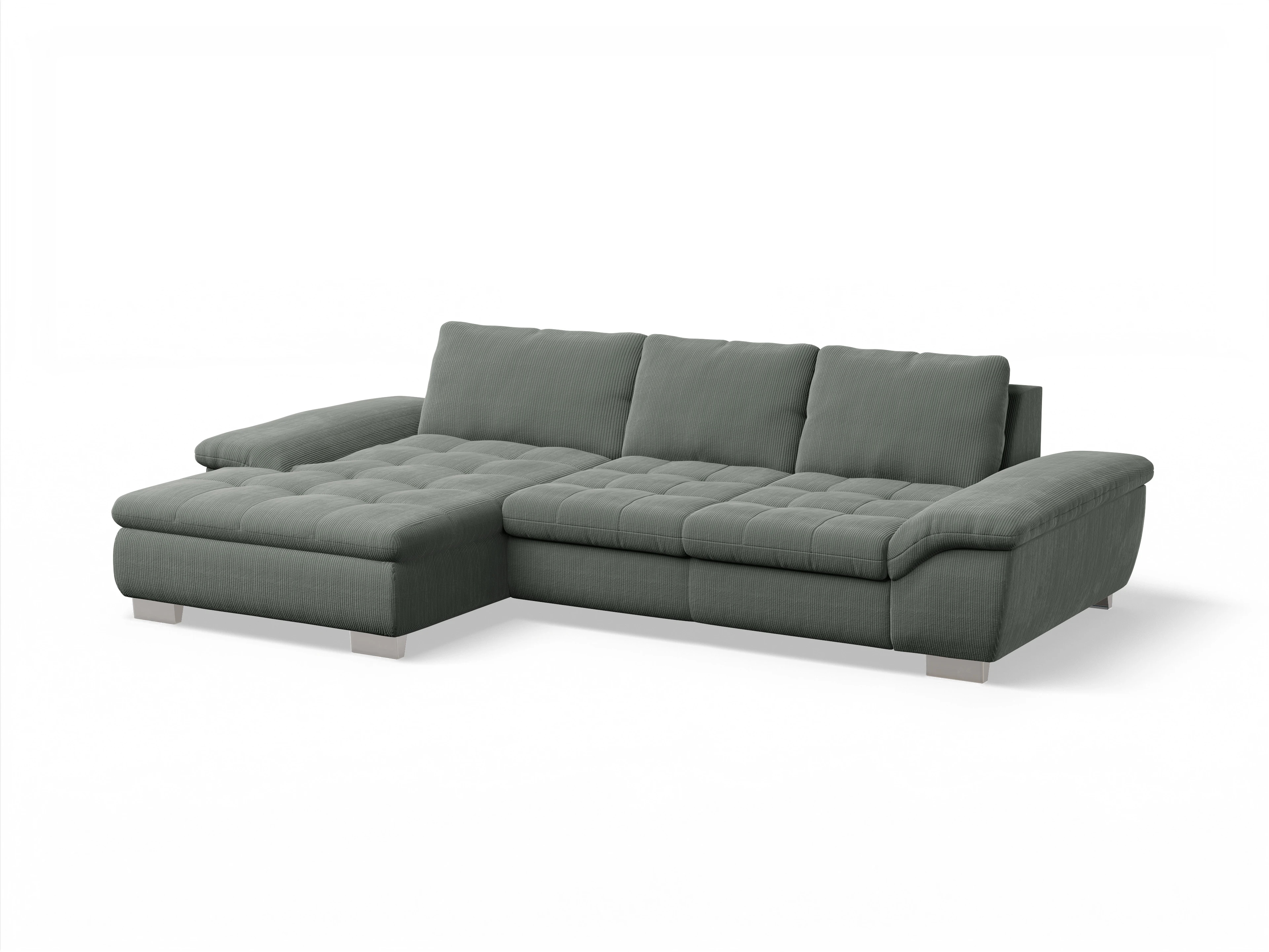 Ansicht des Produktes SC Smart 1007 Ecksofa links Abschluss offen in Stoff Grün