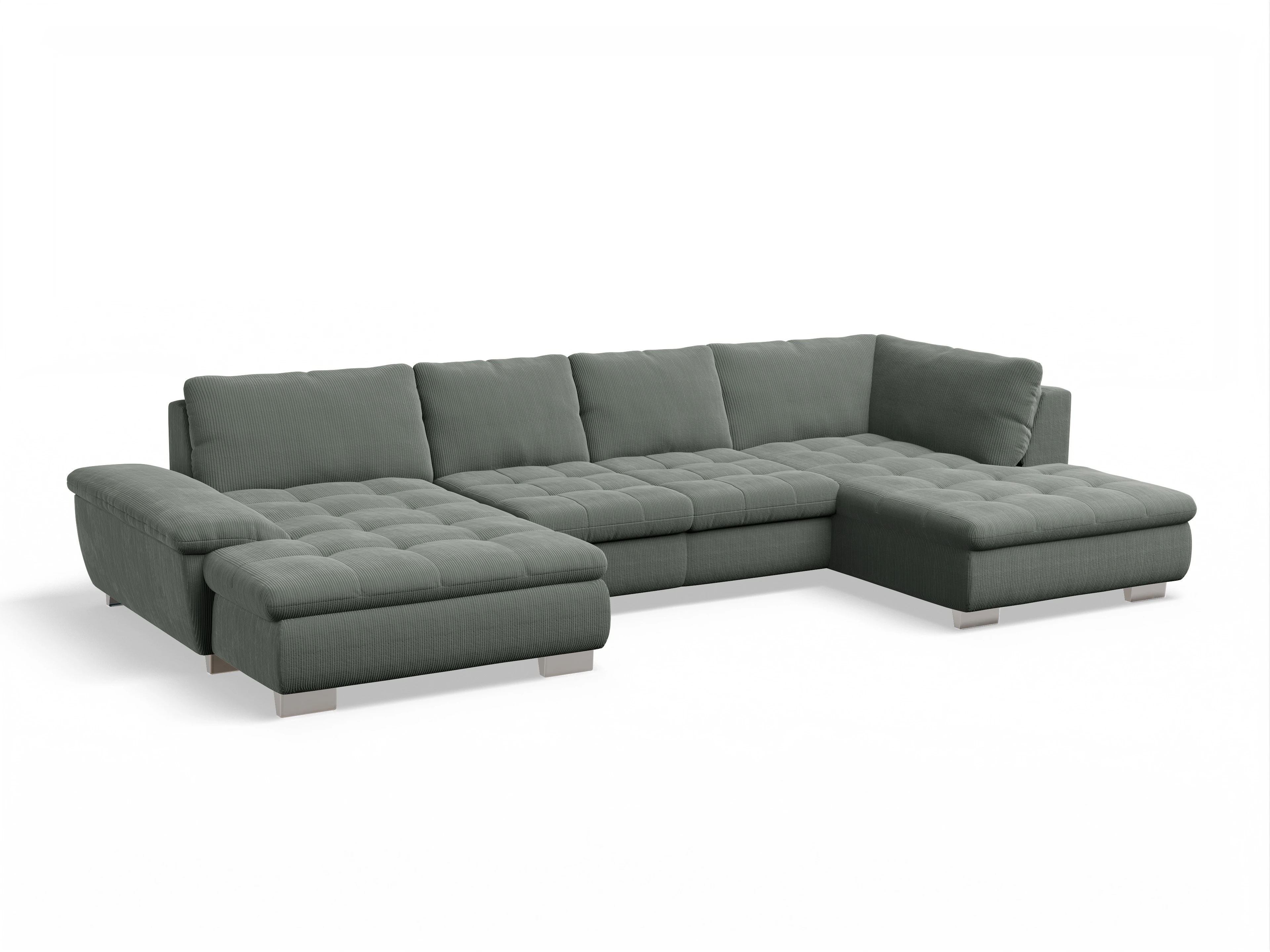 Ansicht des Produktes SC Smart 1007 Wohnlandschaft offen beidseitig in Stoff Grün