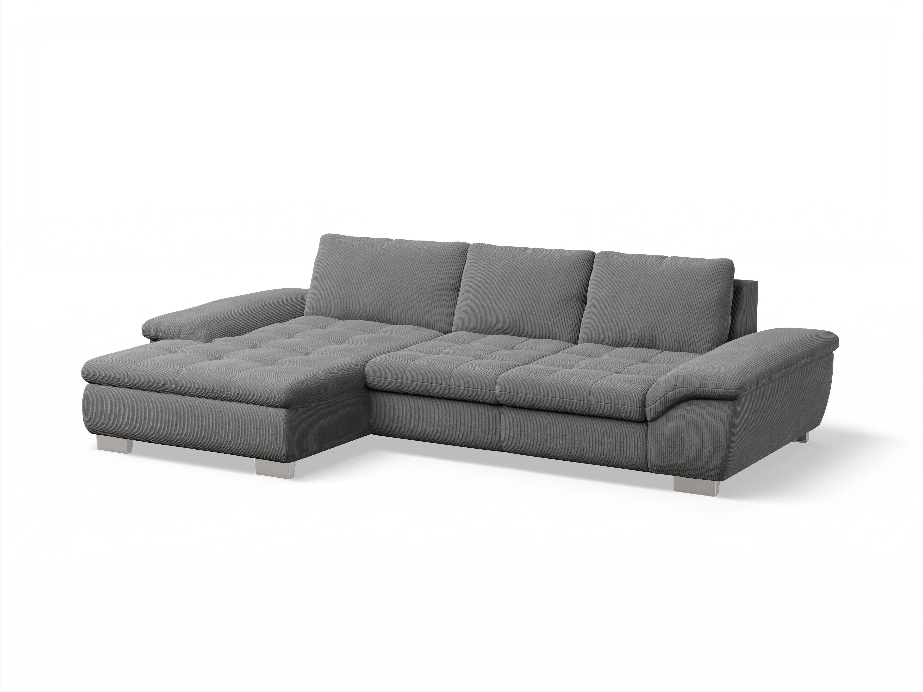 Ansicht des Produktes SC Smart 1007 Ecksofa links Abschluss offen in Stoff Grau