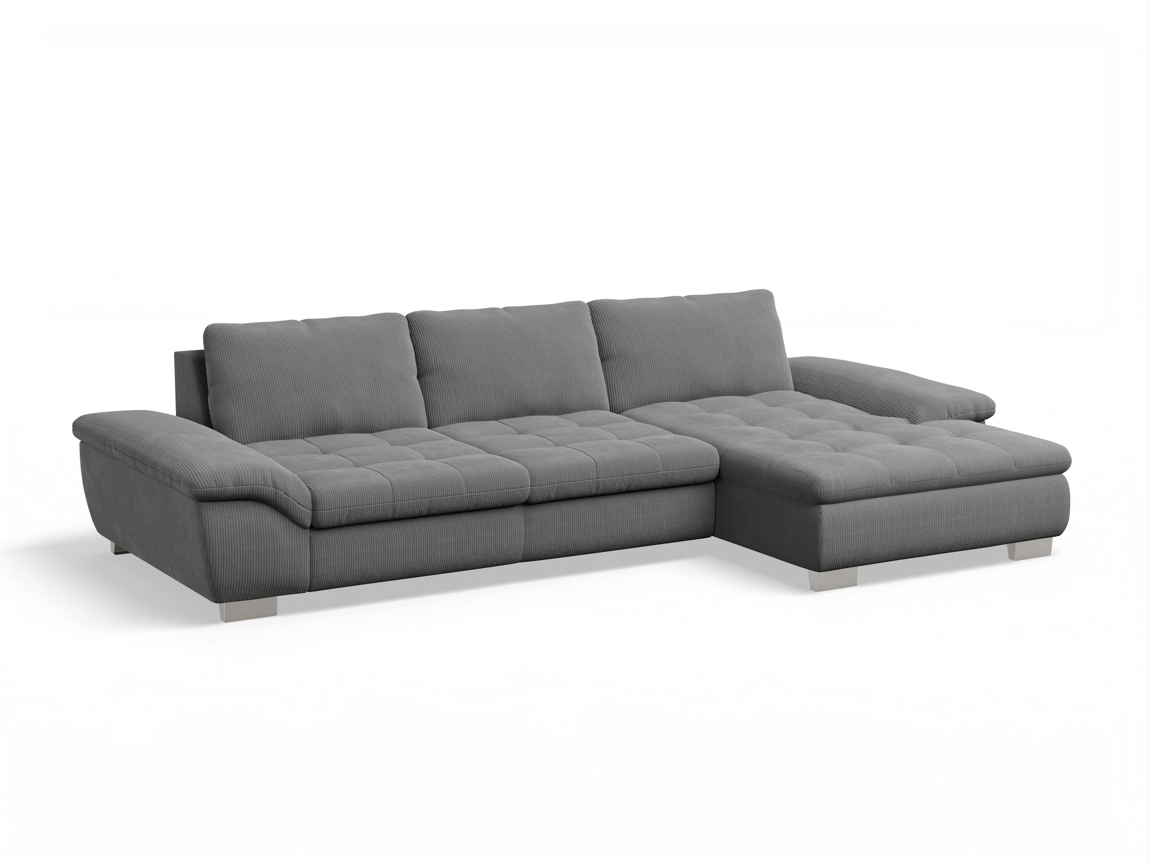 Ansicht des Produktes SC Smart 1007 Ecksofa rechts Abschluss offen in Stoff Grau