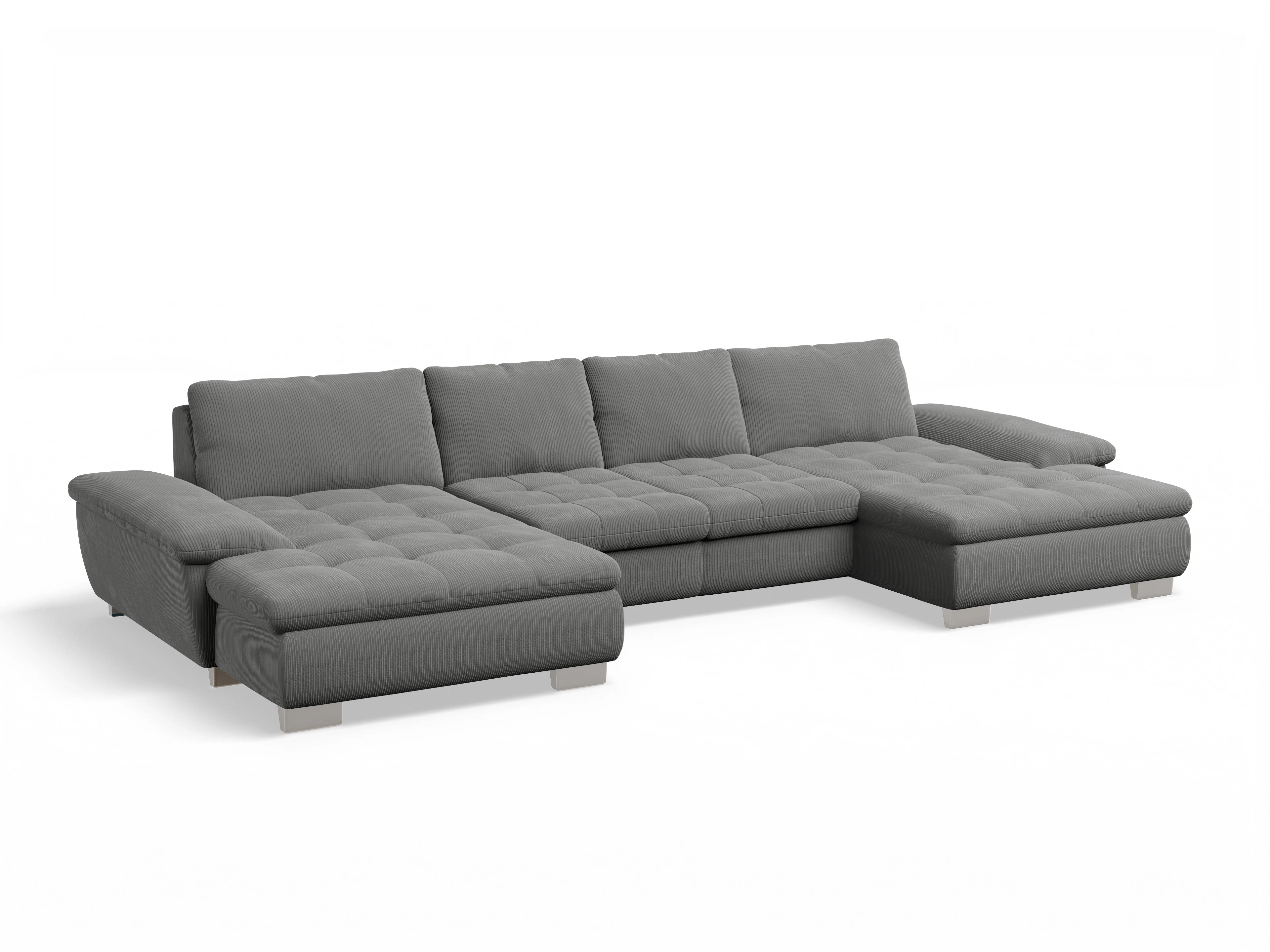 Ansicht des Produktes SC Smart 1007 Wohnlandschaft offen beidseitig in Stoff Grau