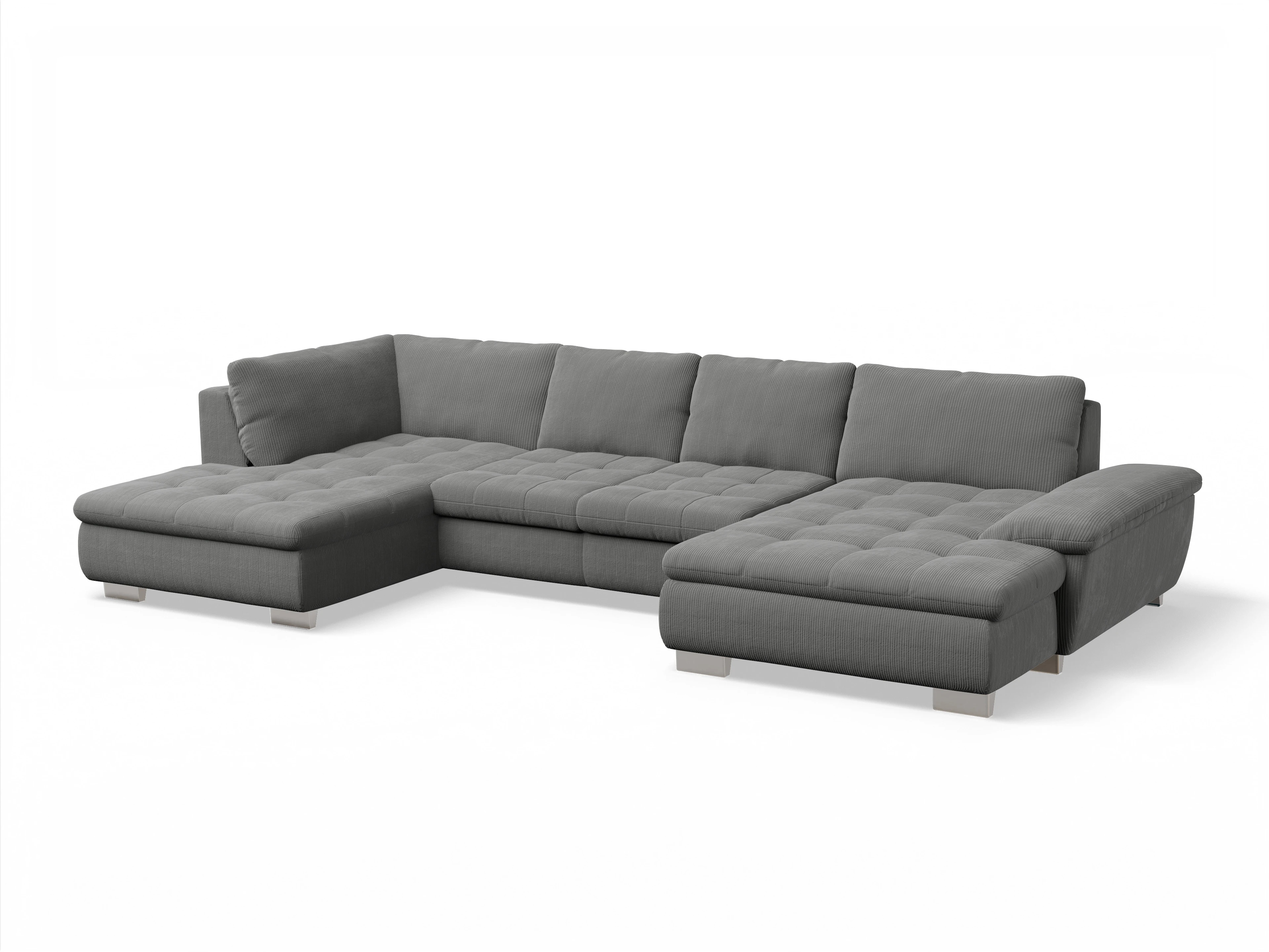 Ansicht des Produktes SC Smart 1007 Wohnlandschaft offen beidseitig in Stoff Grau