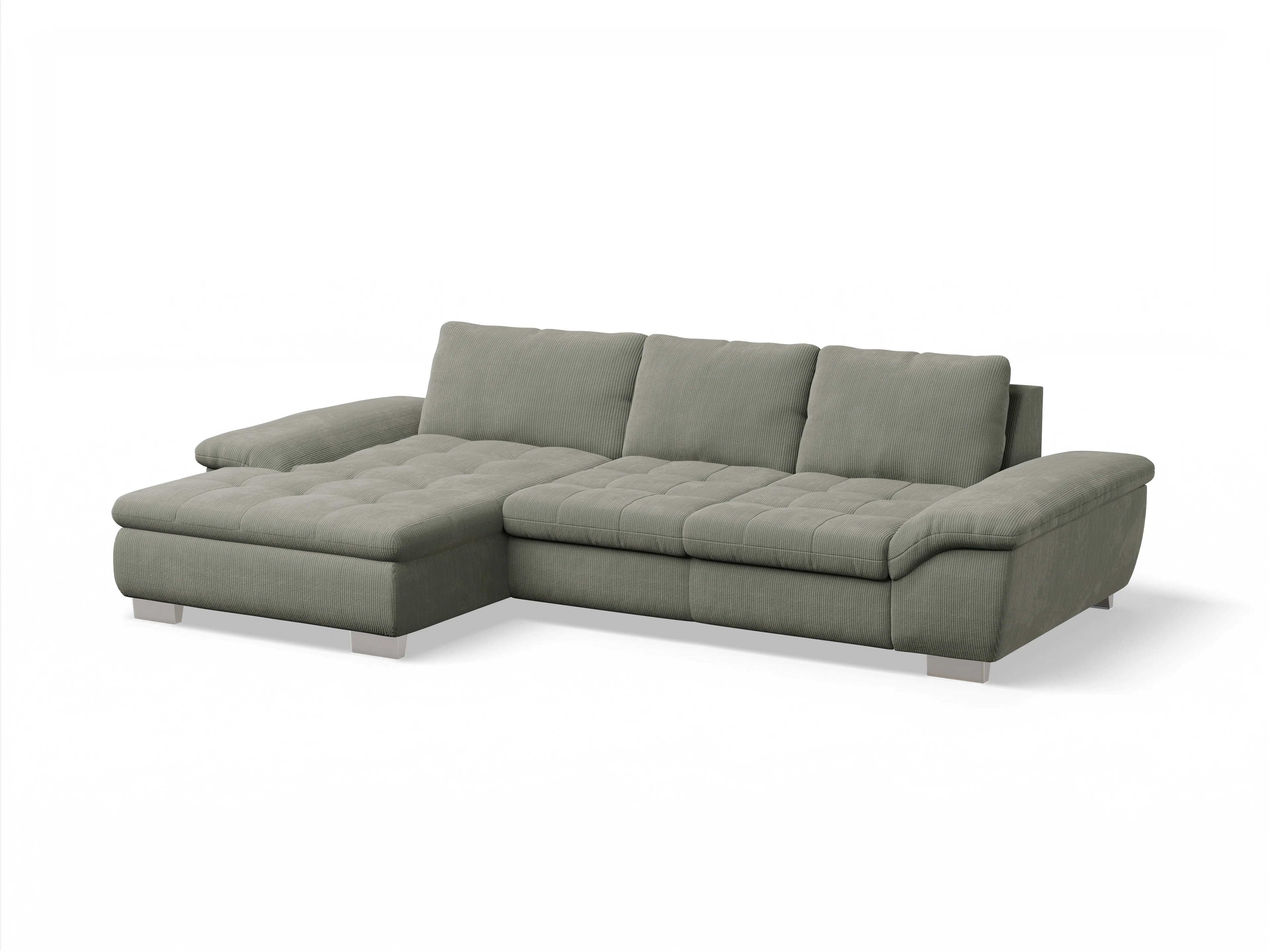 Ansicht des Produktes SC Smart 1007 Ecksofa links Abschluss offen in Stoff Grün