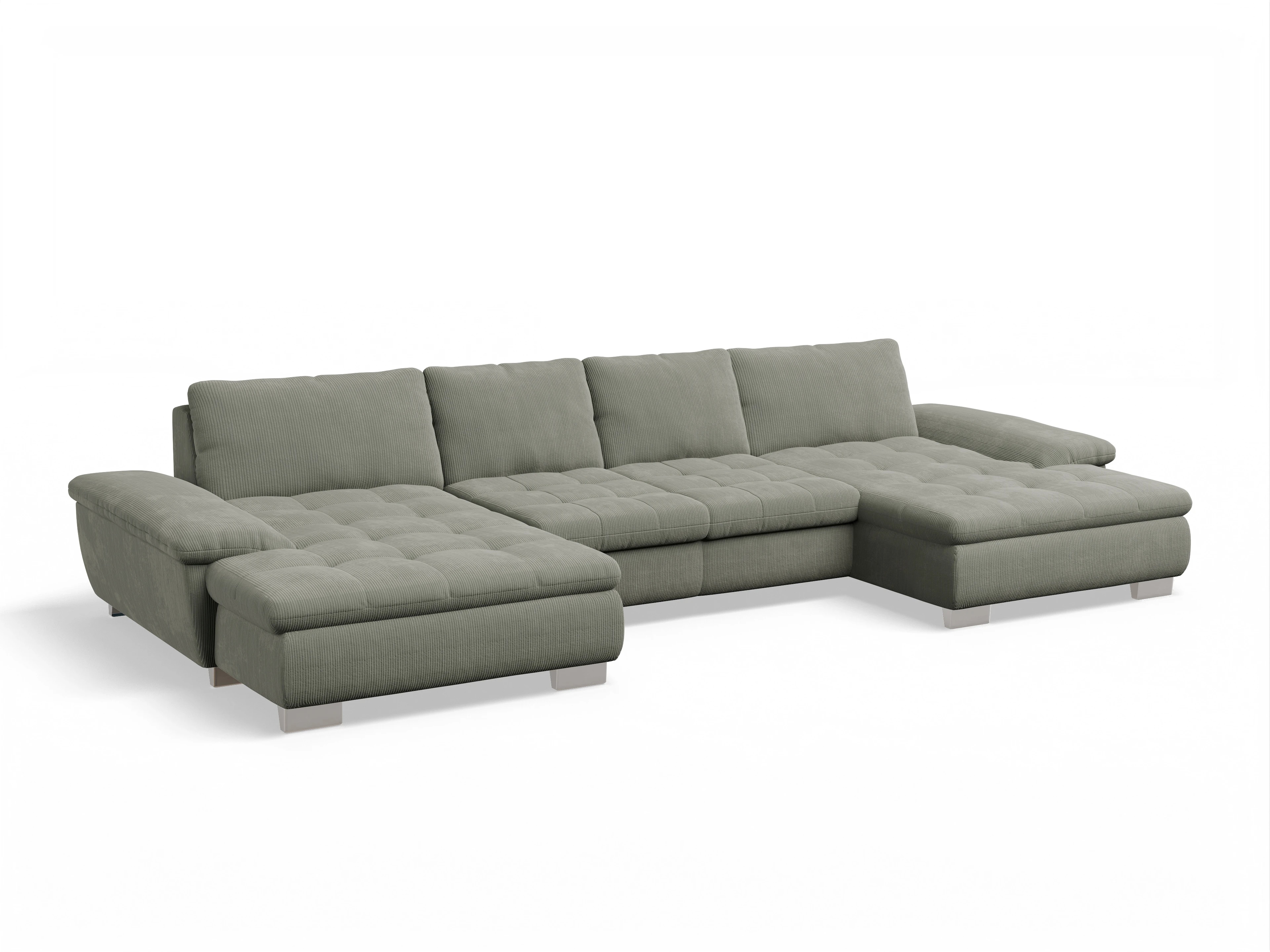 Ansicht des Produktes SC Smart 1007 Wohnlandschaft offen beidseitig in Stoff Grün