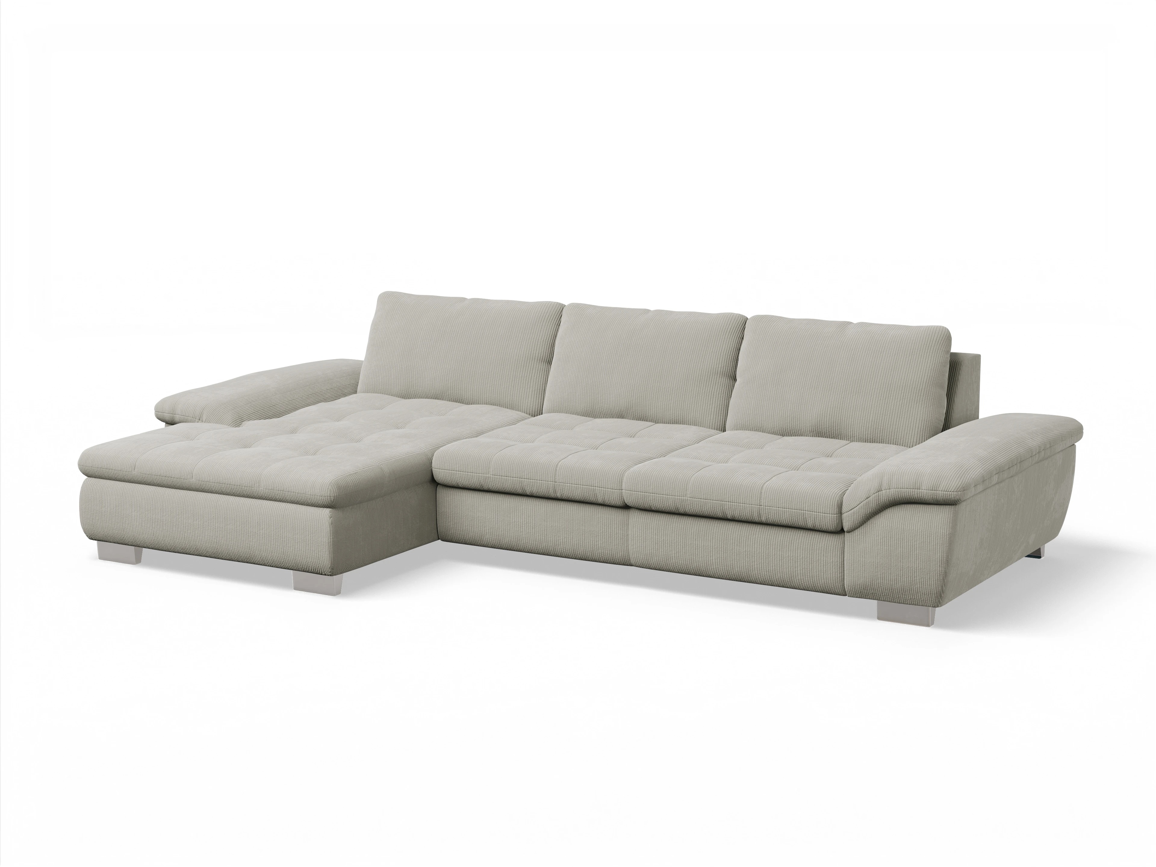 Ansicht des Produktes SC Smart 1007 Ecksofa links Abschluss offen in Stoff Beige