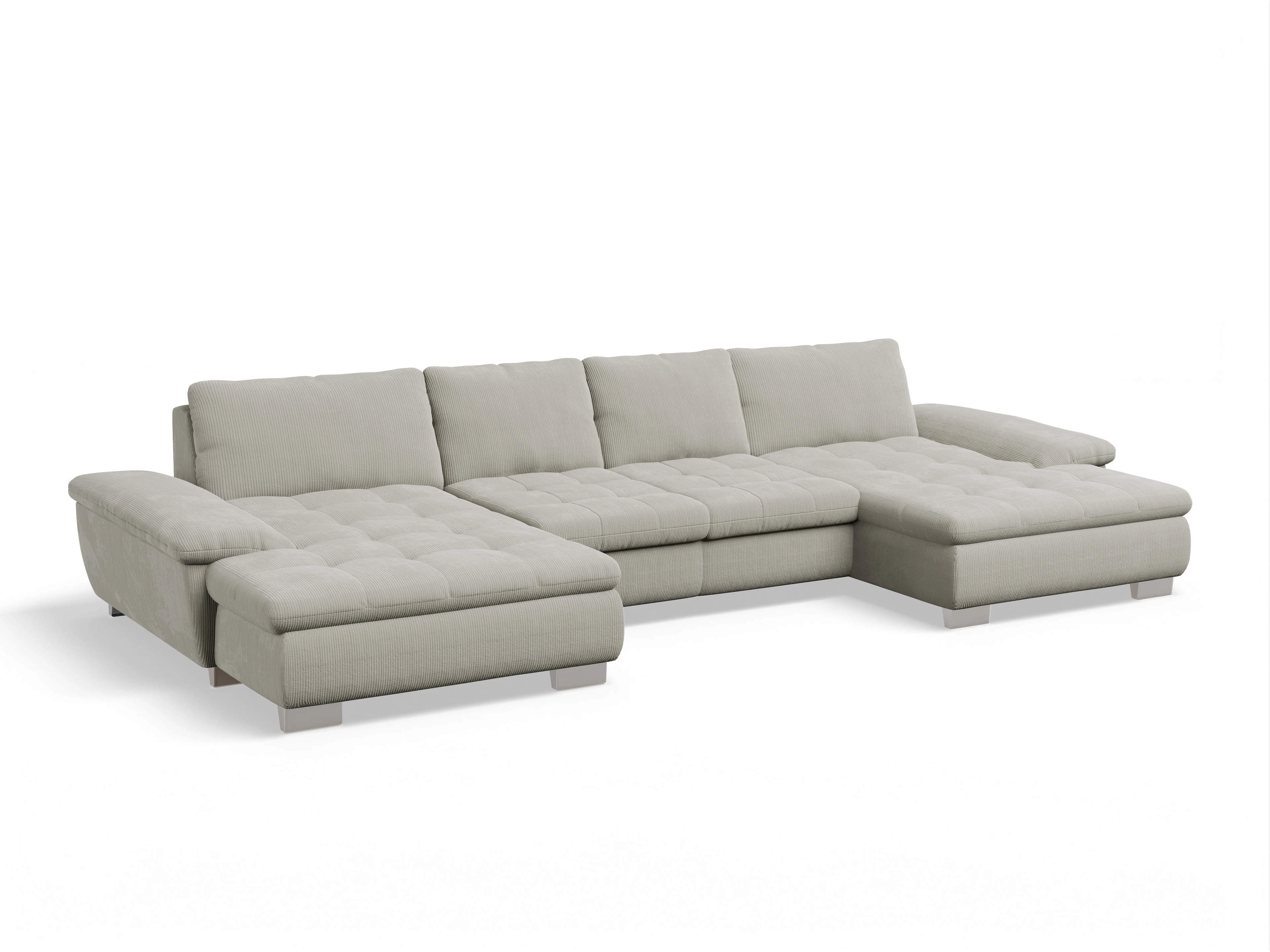 Ansicht des Produktes SC Smart 1007 Wohnlandschaft offen beidseitig in Stoff Beige