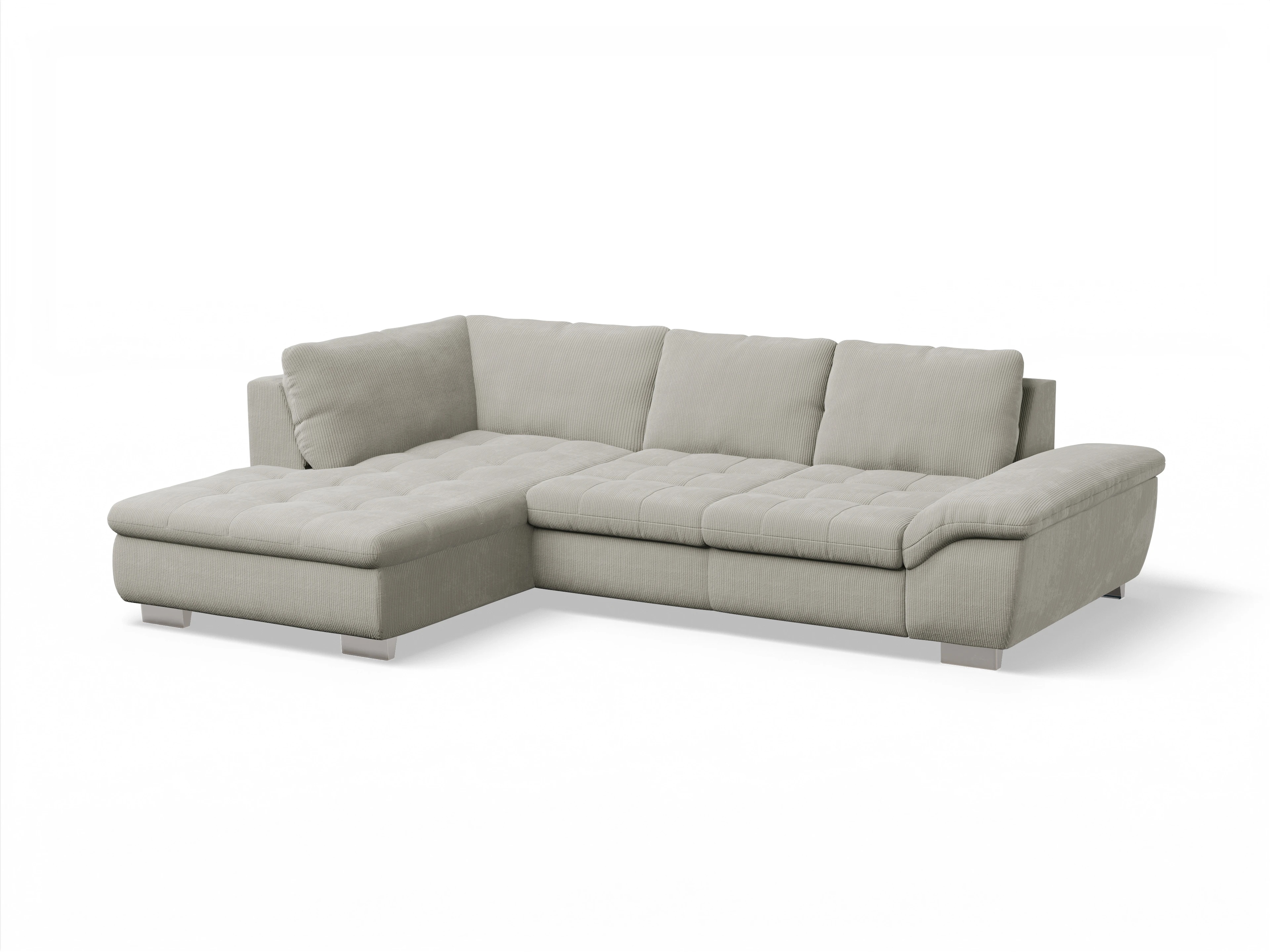 Ansicht des Produktes SC Smart 1007 Ecksofa links Abschluss offen in Stoff Beige