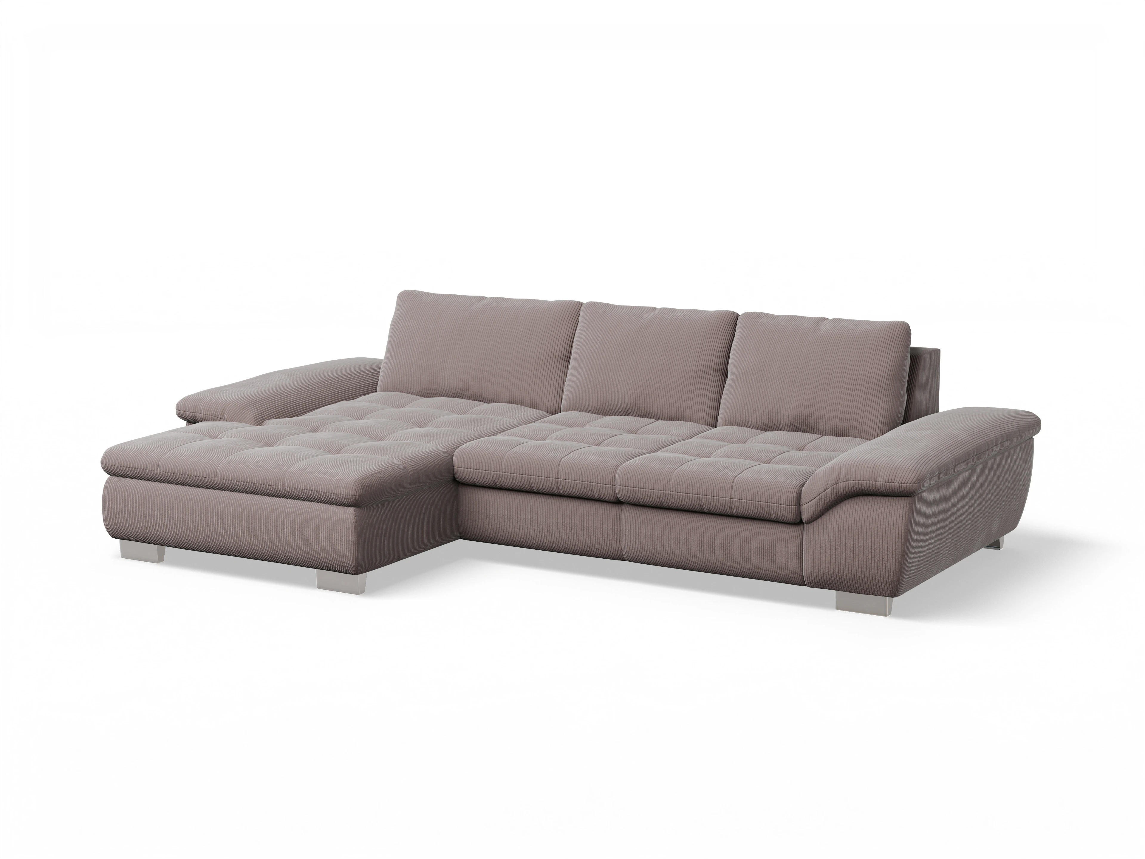 Sitz Concept smart 1007 Canape Medium L Ansicht des Produktes SC Smart 1007 Ecksofa links Abschluss offen in Stoff Rosa