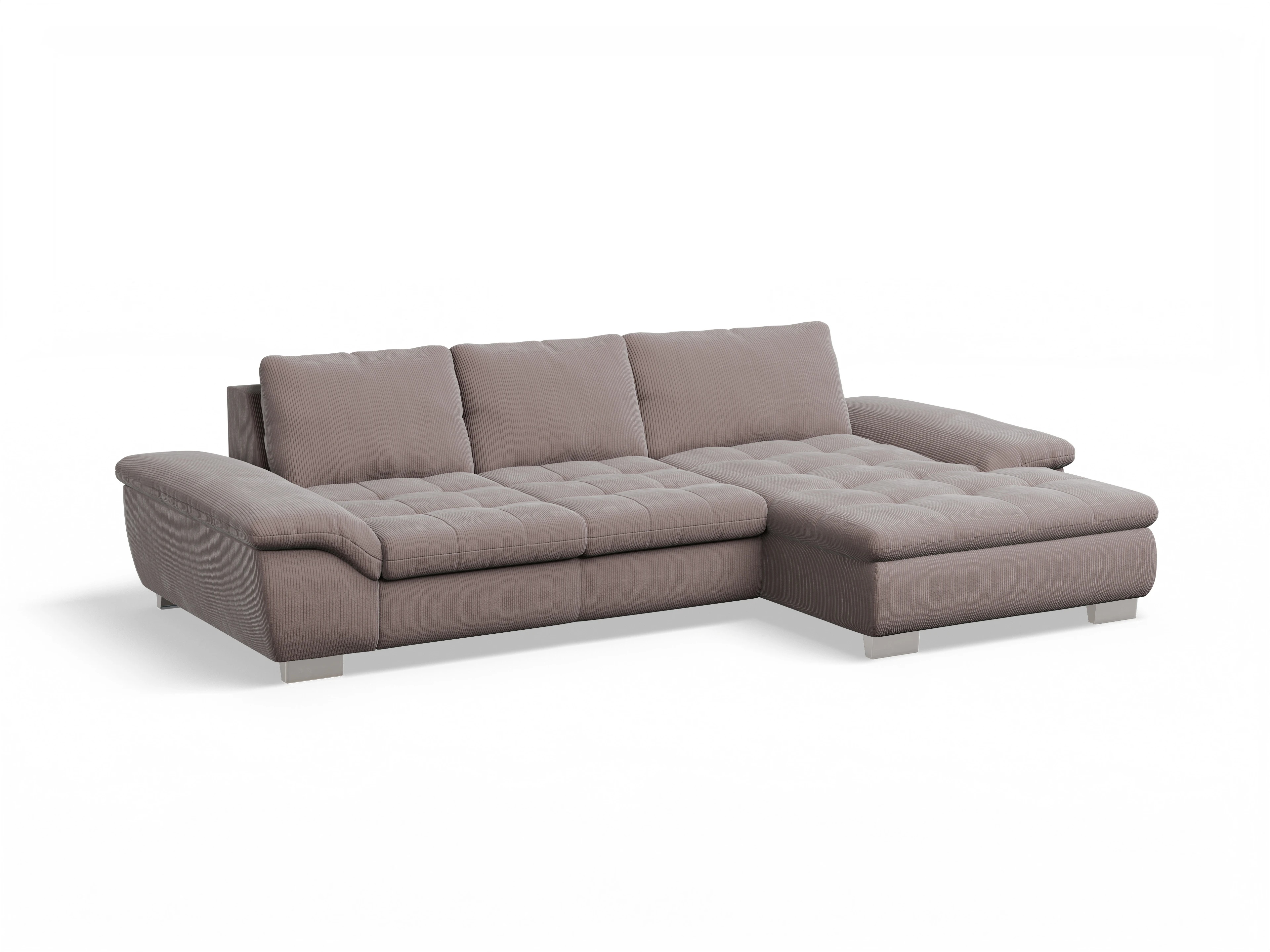Sitz Concept smart 1007 Canape Medium R Ansicht des Produktes SC Smart 1007 Ecksofa rechts Abschluss offen in Stoff Rosa