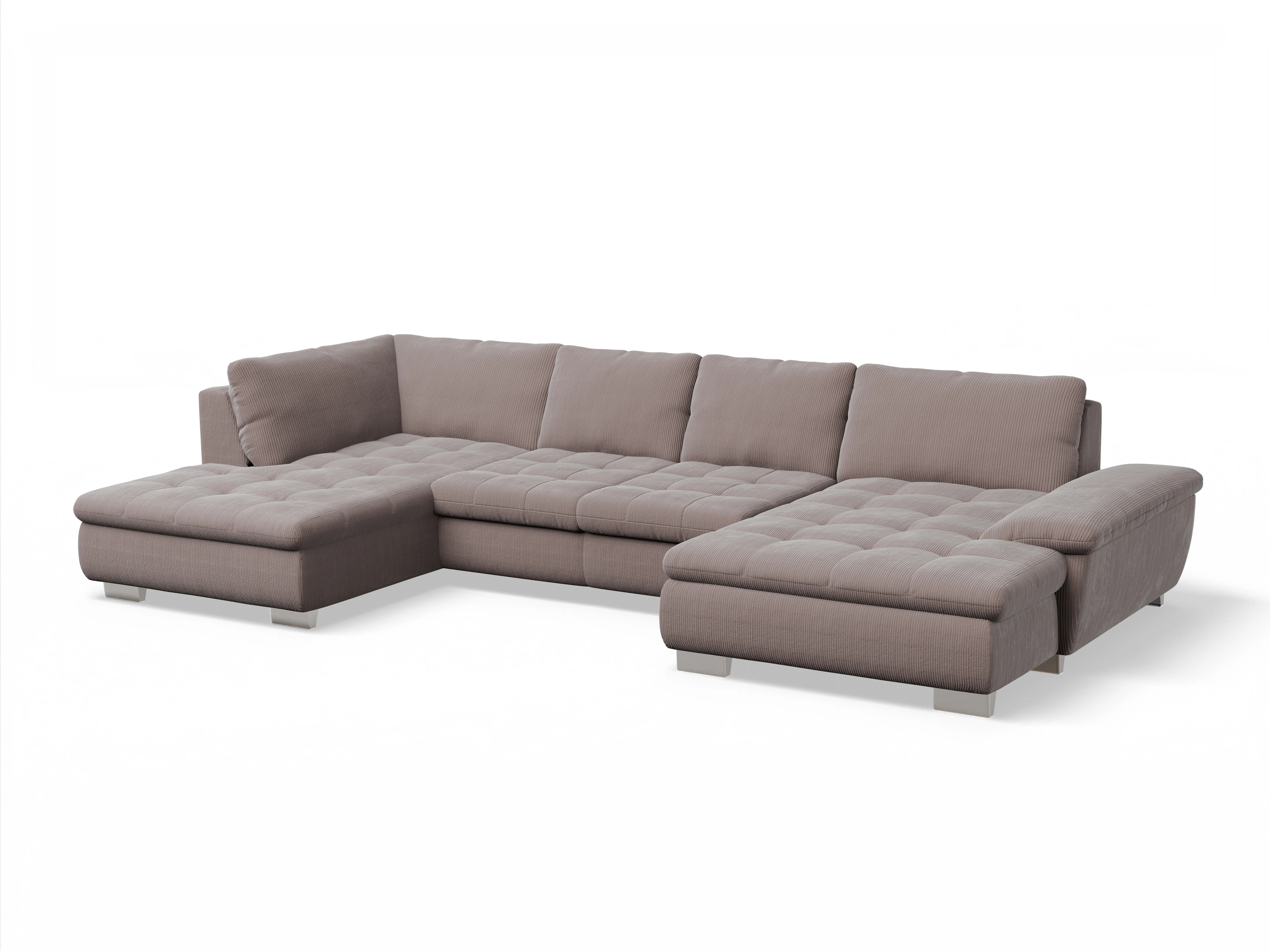 Ansicht des Produktes SC Smart 1007 Wohnlandschaft offen beidseitig in Stoff Rosa