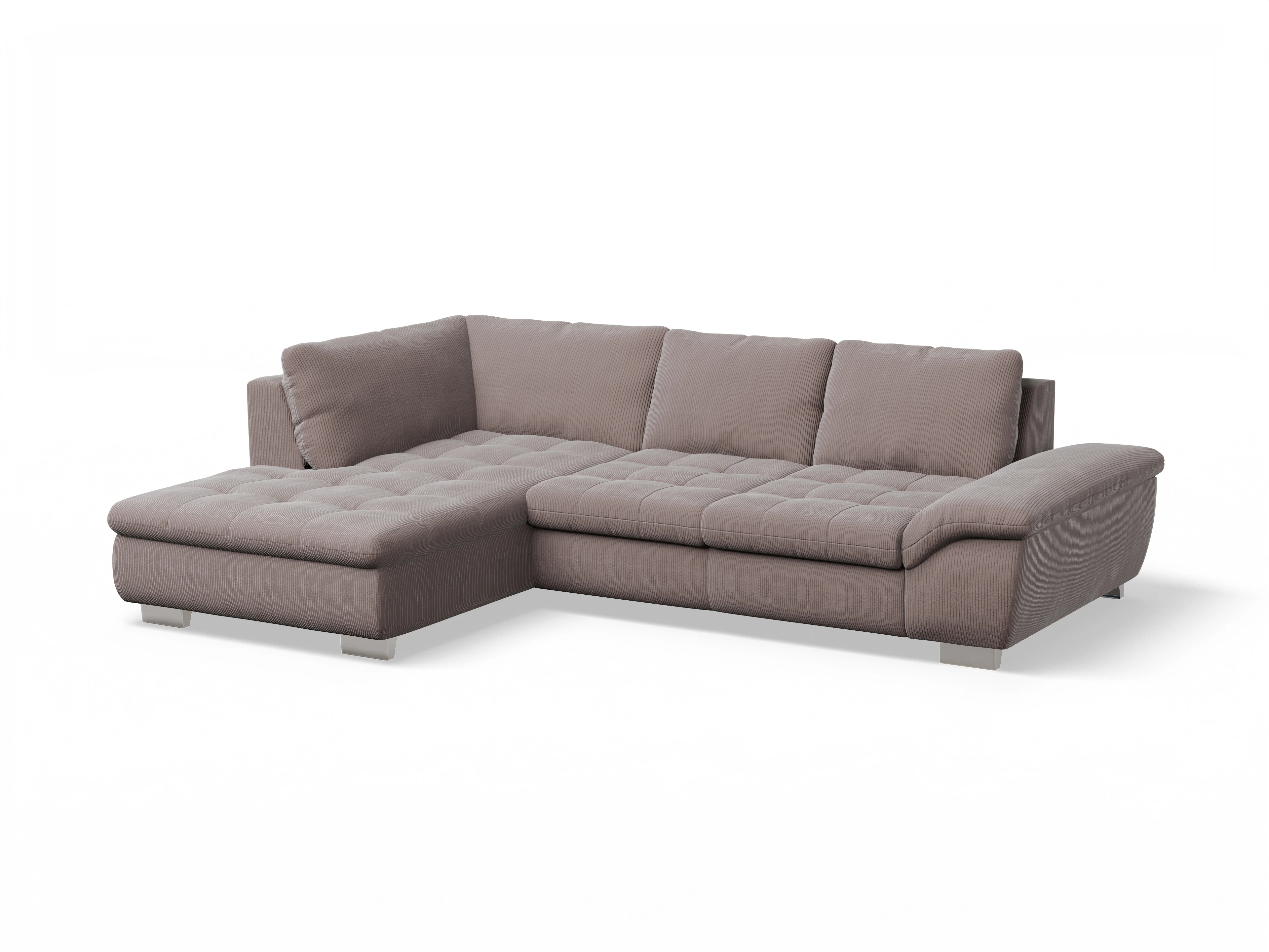 Ansicht des Produktes SC Smart 1007 Ecksofa links Abschluss offen in Stoff Rosa