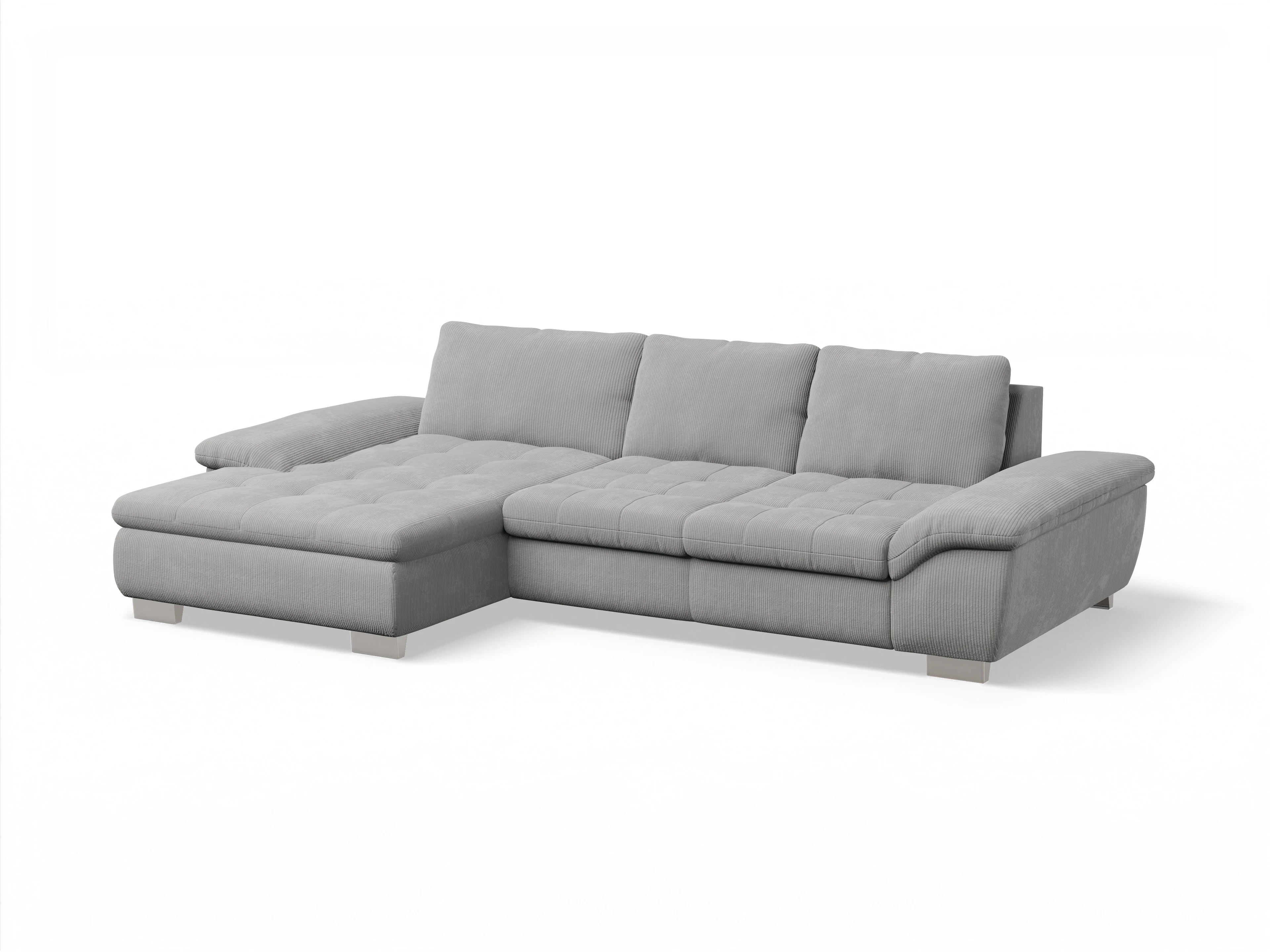 Ansicht des Produktes SC Smart 1007 Ecksofa links Abschluss offen in Stoff Grau