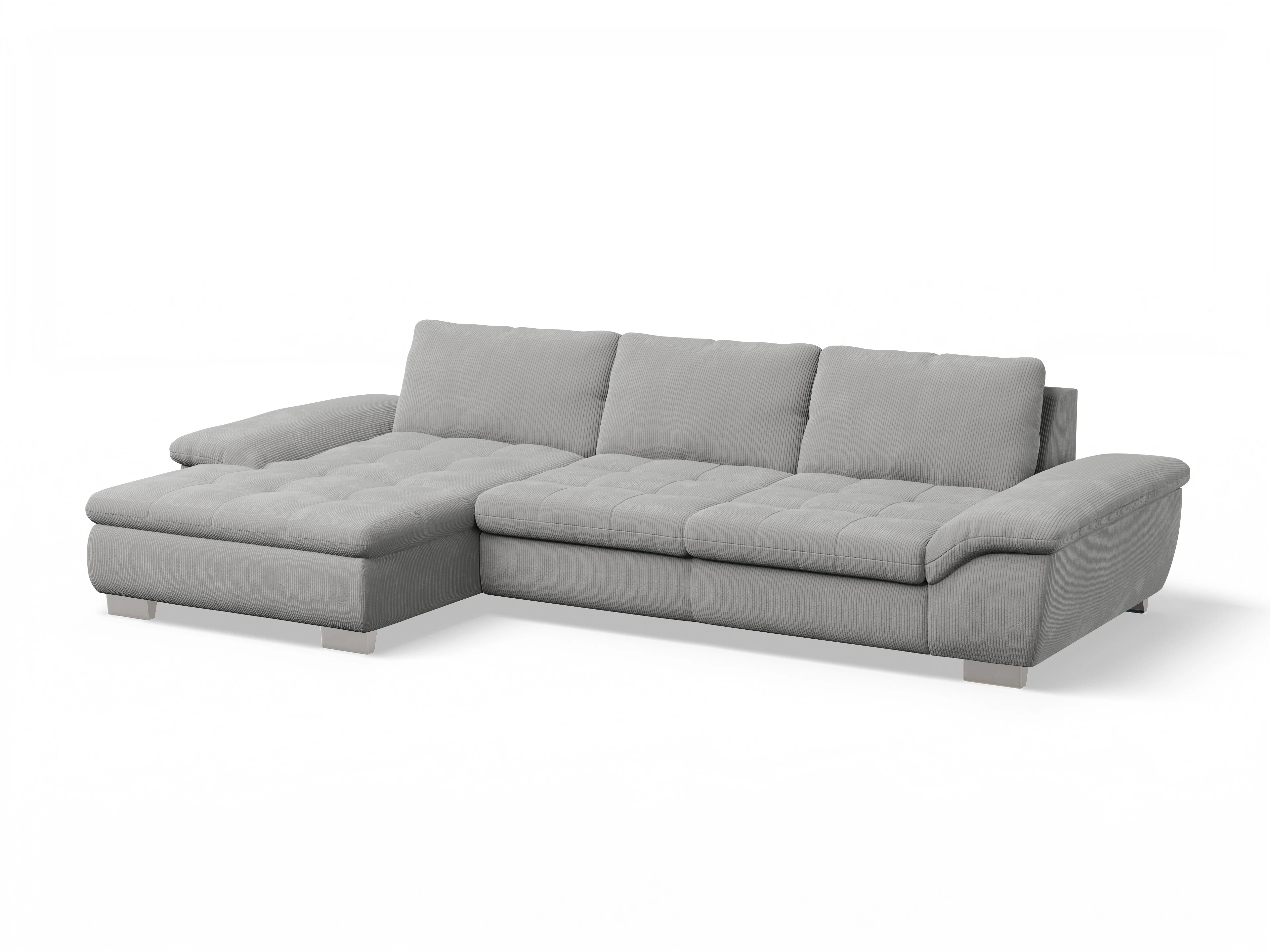 Ansicht des Produktes SC Smart 1007 Ecksofa links Abschluss offen in Stoff Grau