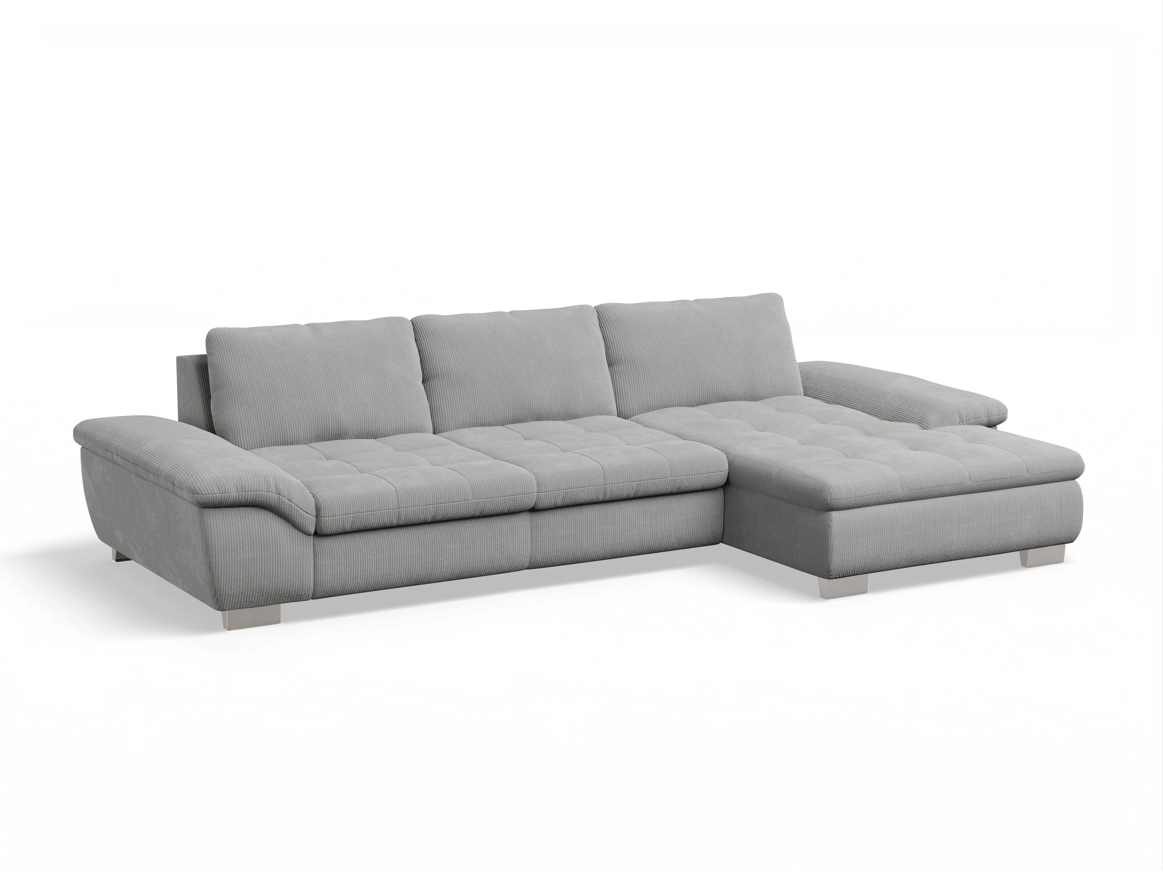Ansicht des Produktes SC Smart 1007 Ecksofa rechts Abschluss offen in Stoff Grau
