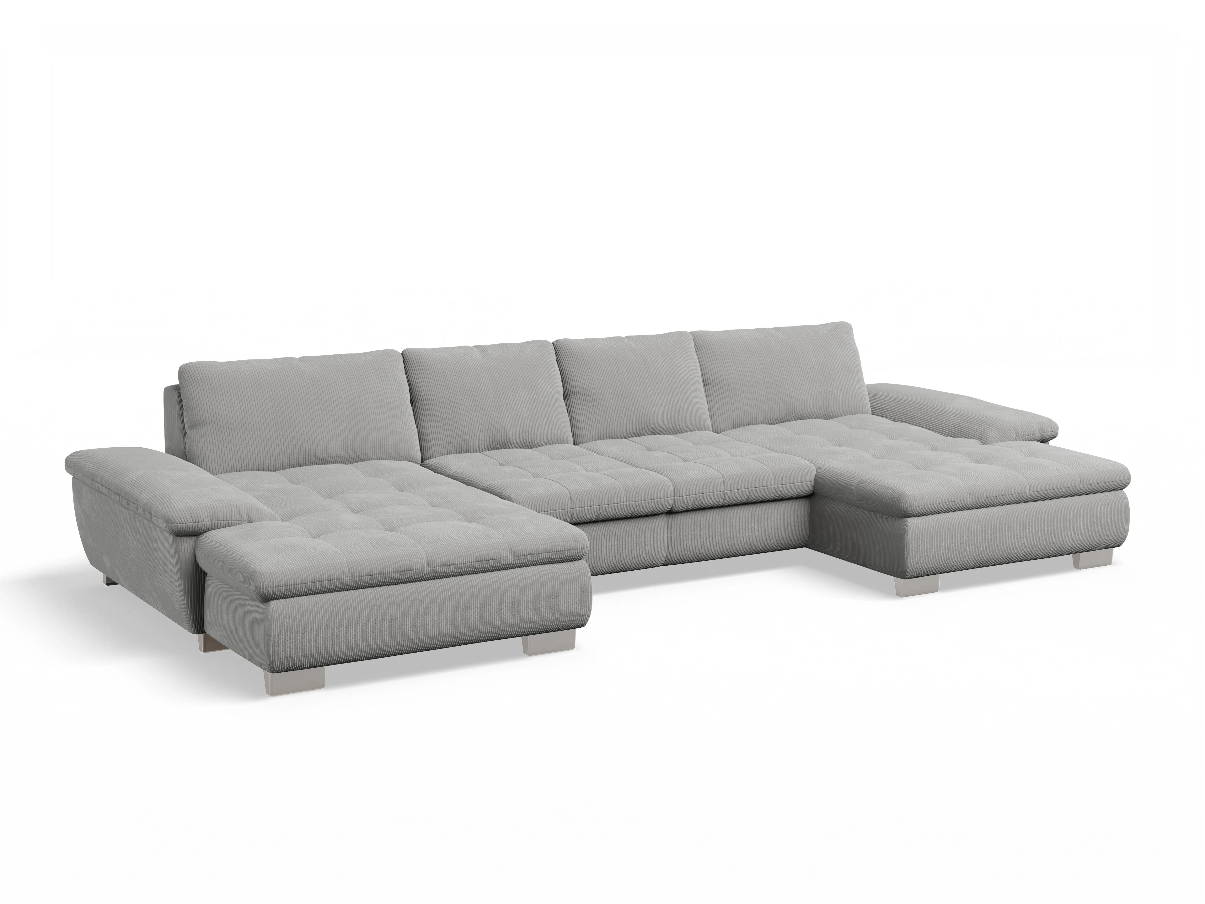 Ansicht des Produktes SC Smart 1007 Wohnlandschaft offen beidseitig in Stoff Grau