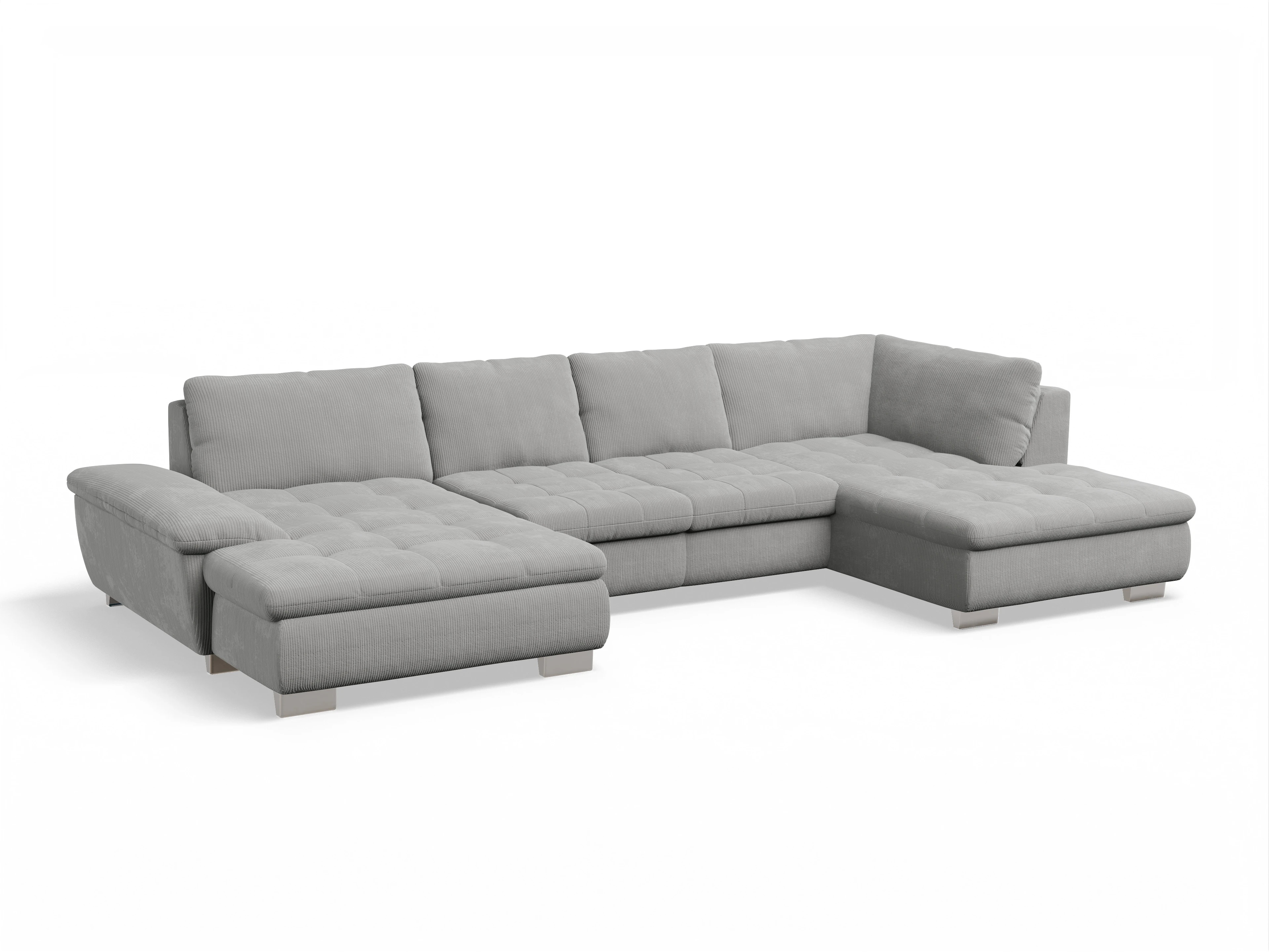 Ansicht des Produktes SC Smart 1007 Wohnlandschaft offen beidseitig in Stoff Grau