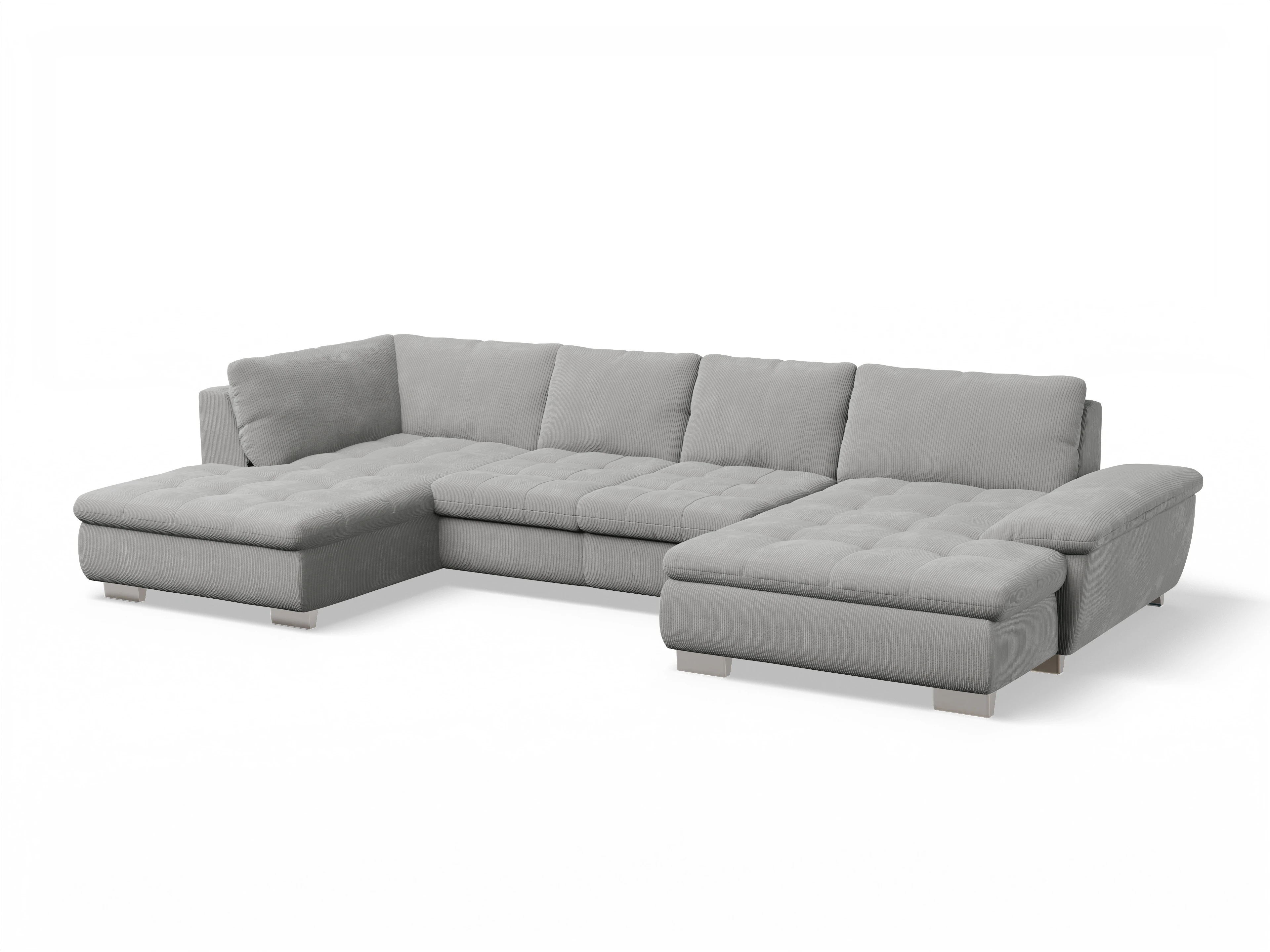 Ansicht des Produktes SC Smart 1007 Wohnlandschaft offen beidseitig in Stoff Grau