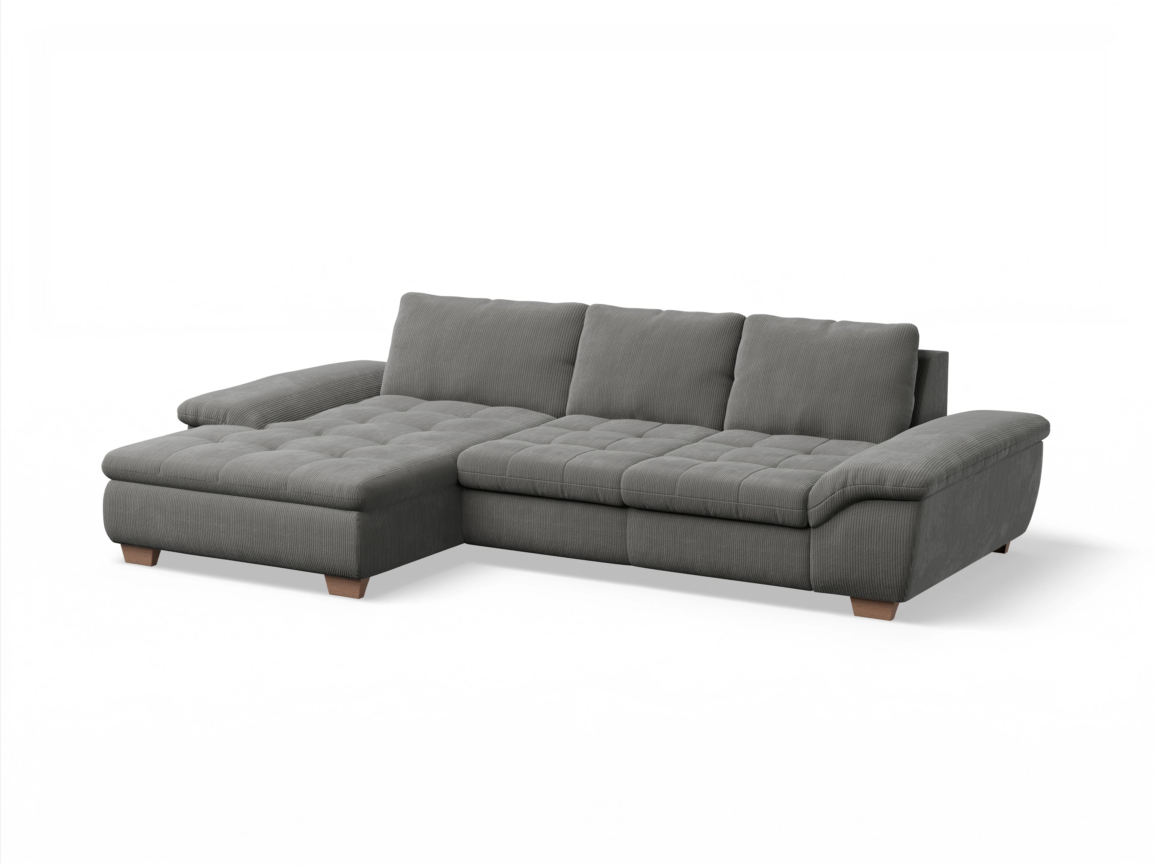 Sitz Concept smart 1007 Canape Medium L Ansicht des Produktes SC Smart 1007 Ecksofa links Abschluss offen in Stoff Braun