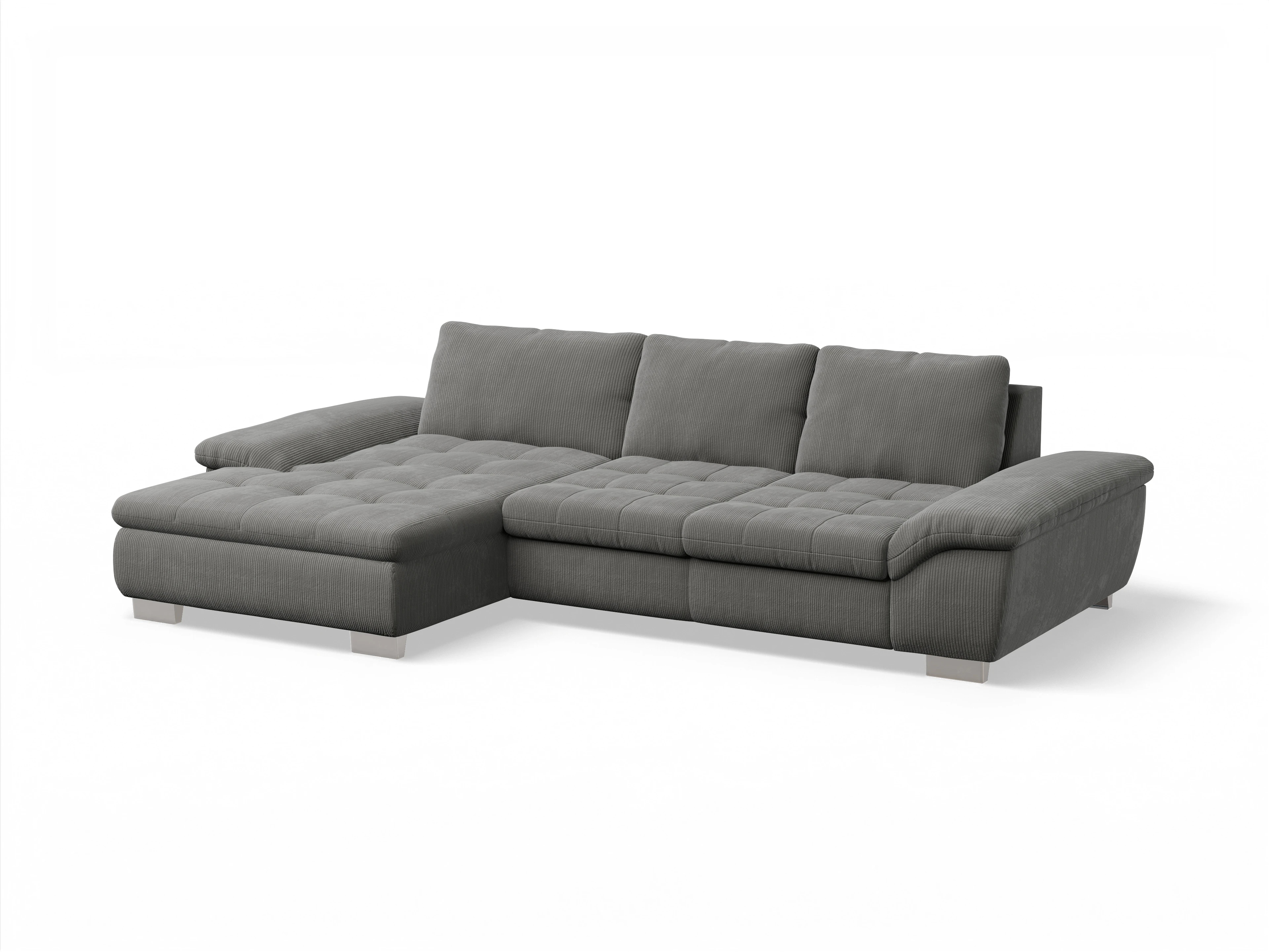 Sitz Concept smart 1007 Canape Medium L Ansicht des Produktes SC Smart 1007 Ecksofa links Abschluss offen in Stoff Braun