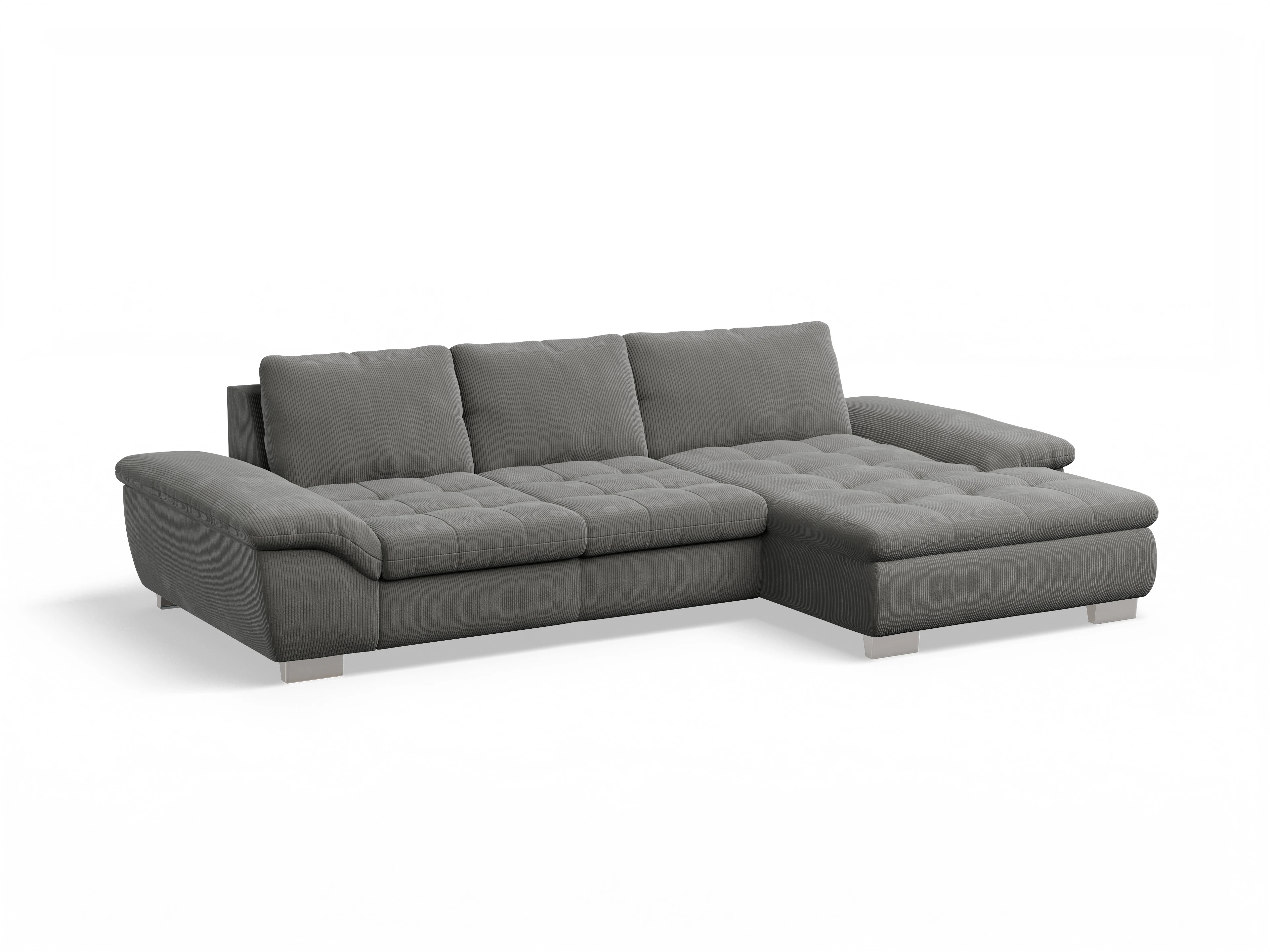 Ansicht des Produktes SC Smart 1007 Ecksofa rechts Abschluss offen in Stoff Braun